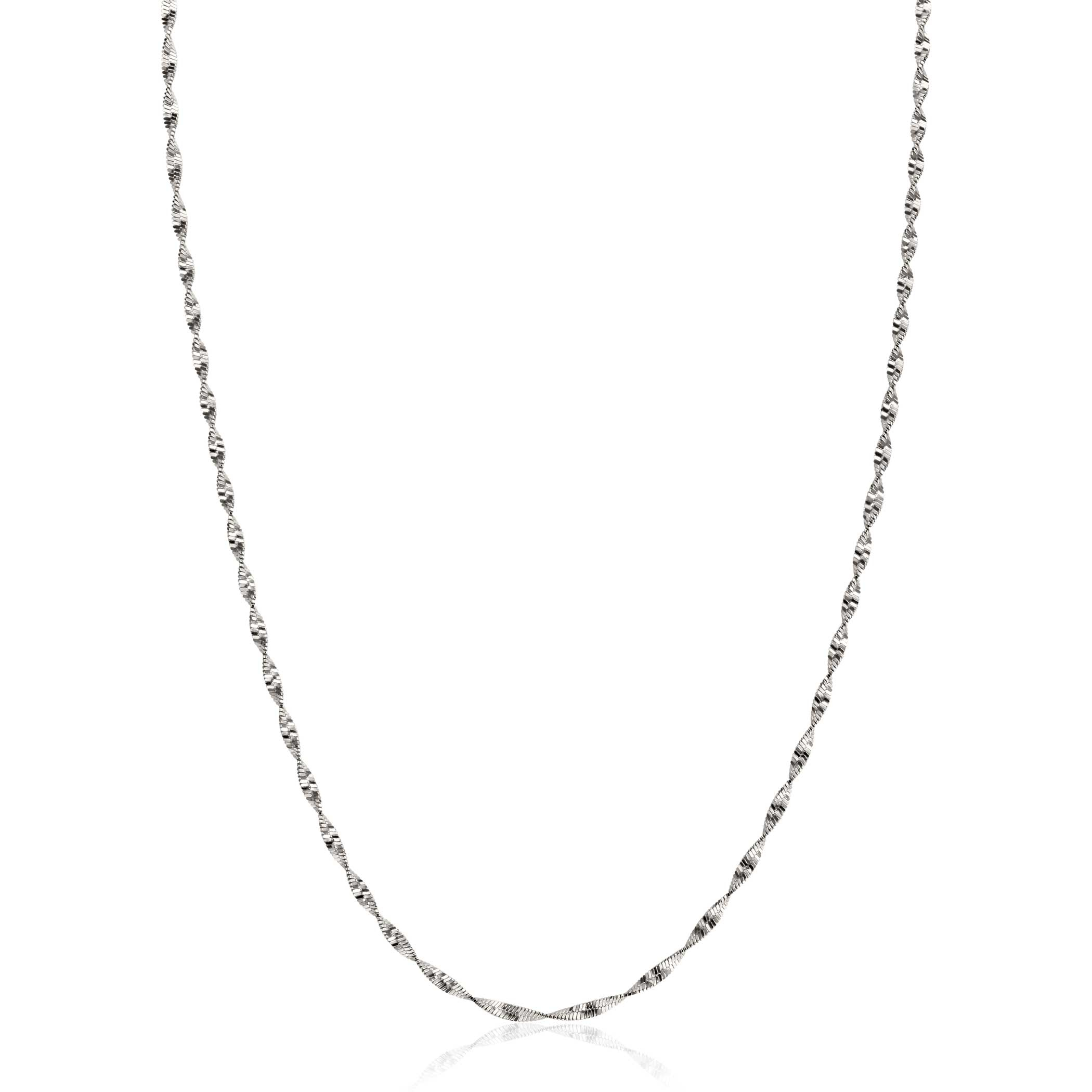 ZINZI silver necklace with sparkling twisted links 1.9mm wide 43-45cm ZIC2585
