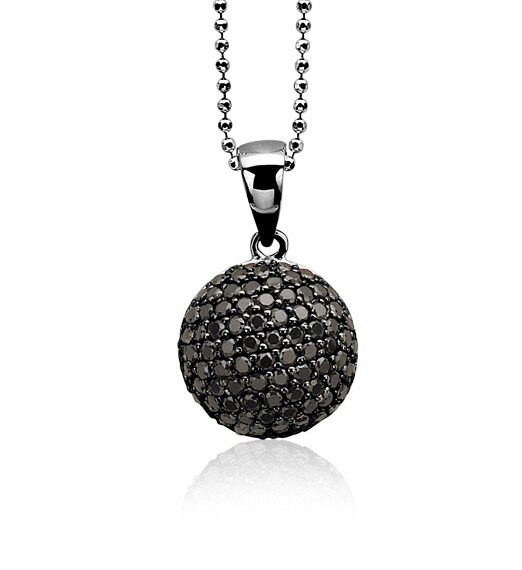ZINZI Sterling Silver Round Pendant Black ZIH915Z