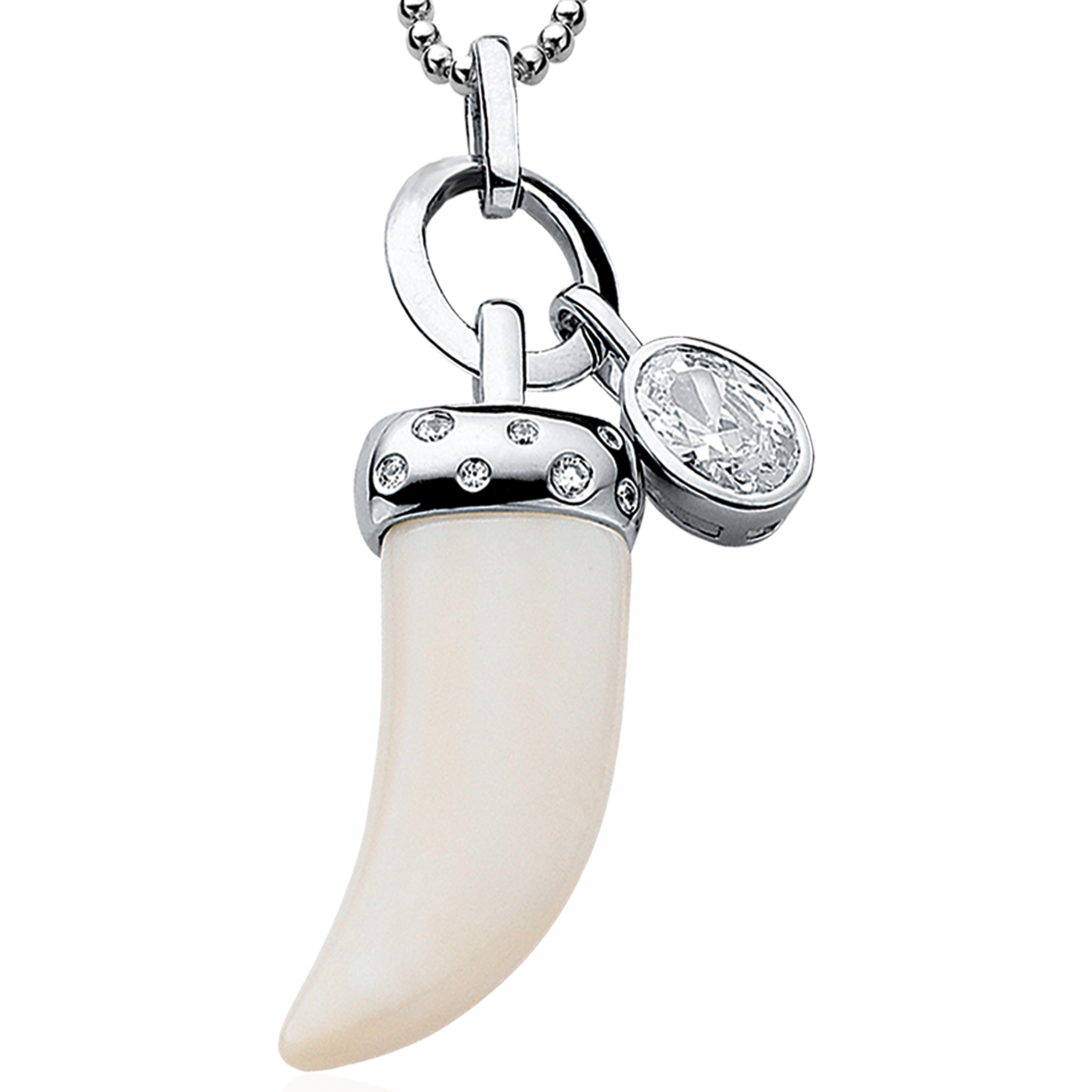 ZINZI Sterling Silver Pendant Tusk White ZIH567