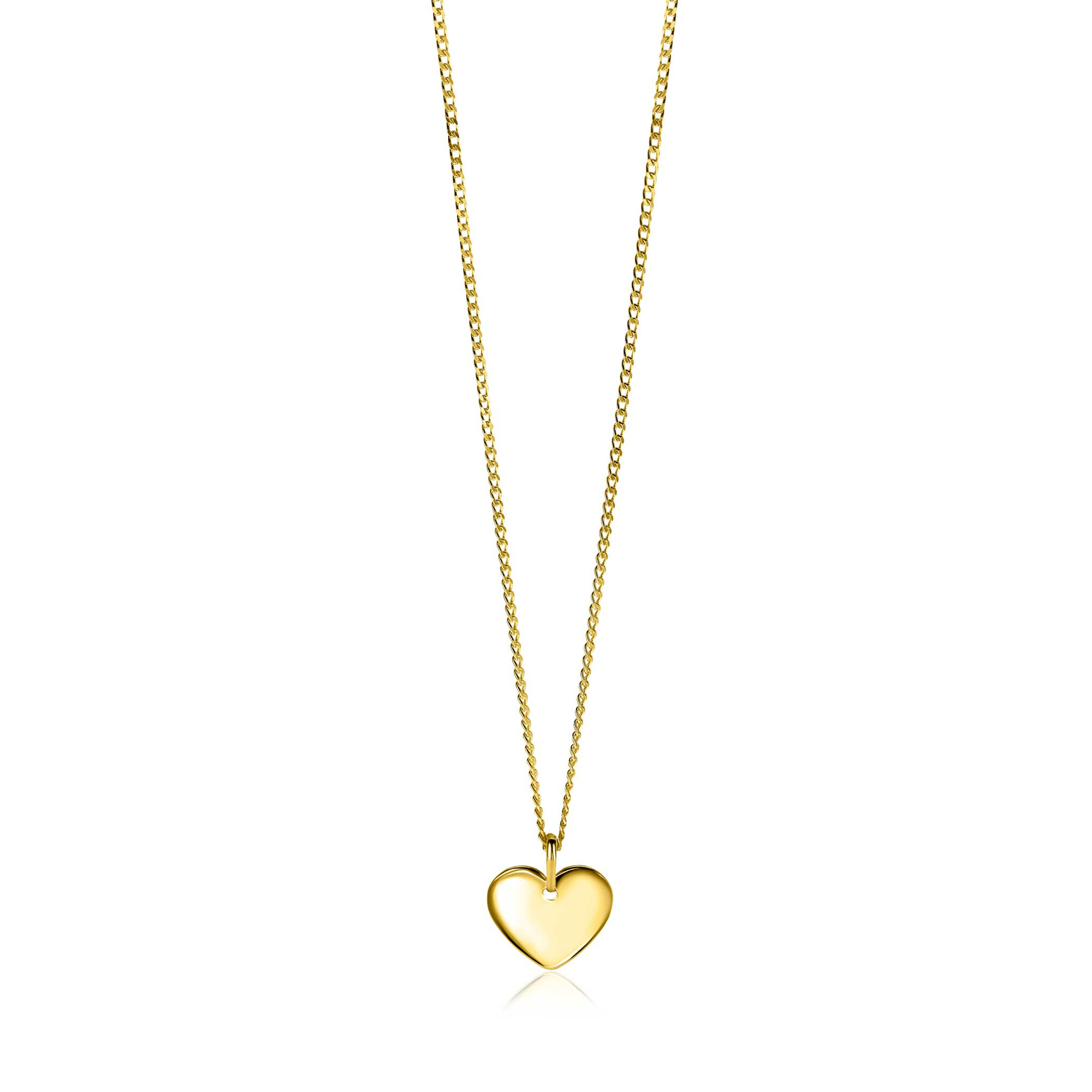 15mm ZINZI gold plated silver smooth heart pendant for engraving ZIH2346G15 (without chain)