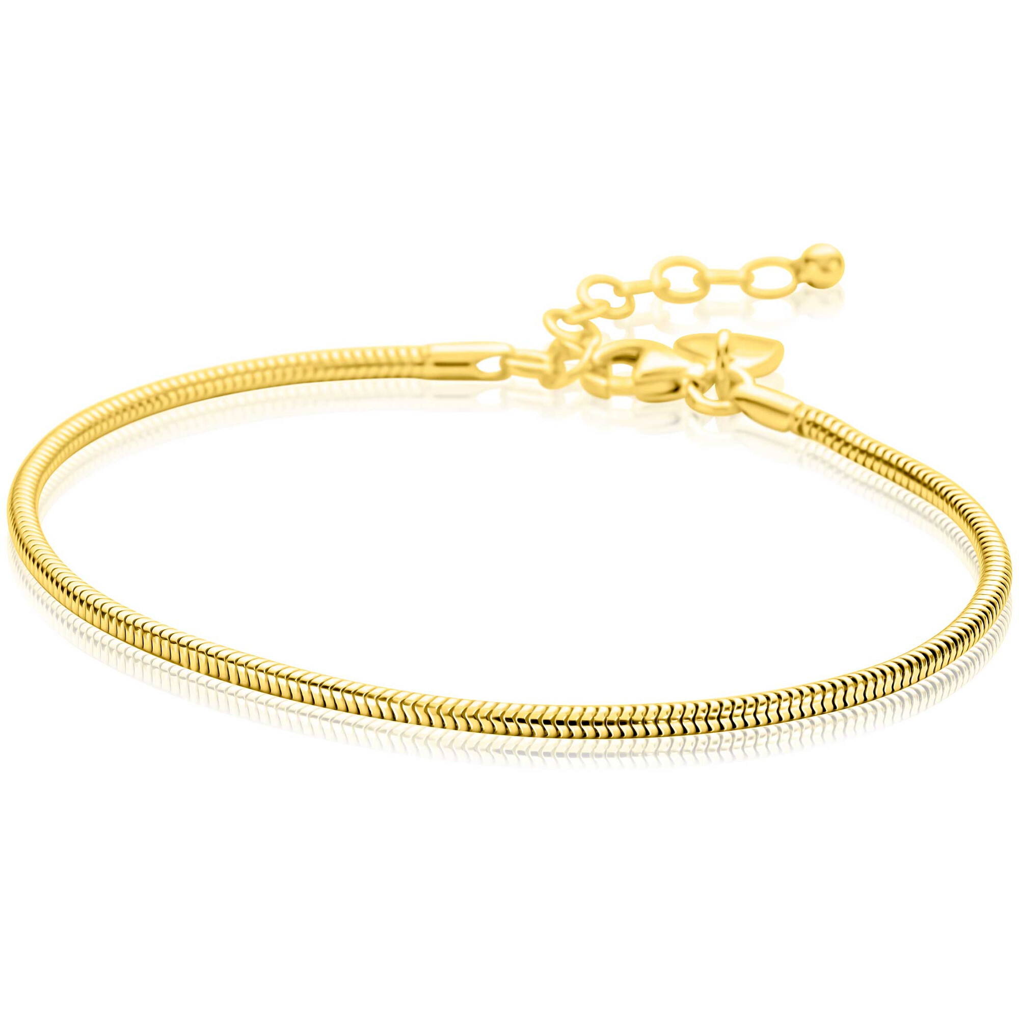 ZINZI zlv. slangen armband gg.verg. rond 2mm