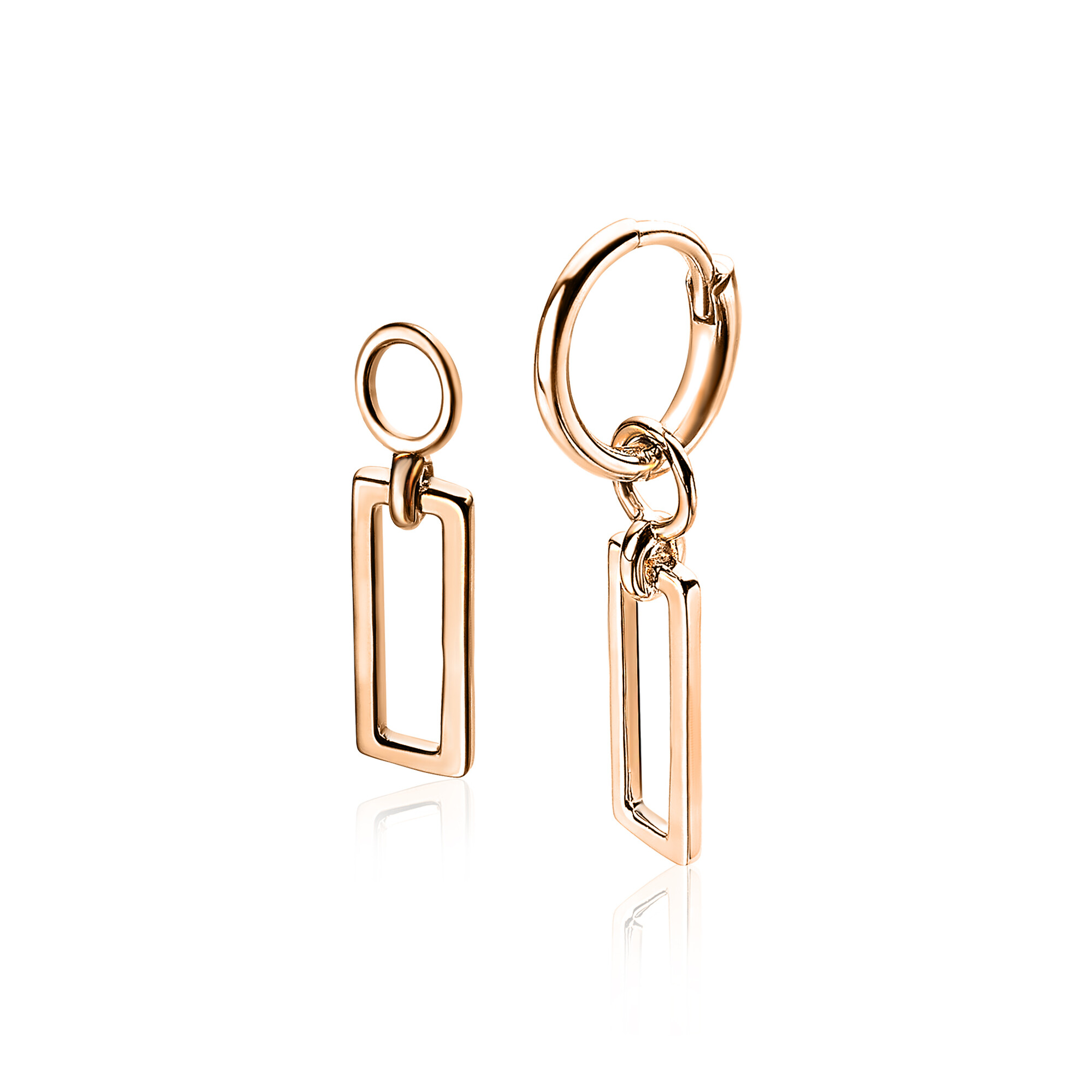 ZINZI Rose Plated Sterling Silver Earrings Pendants ZICH1692R (excl. hoop earrings)