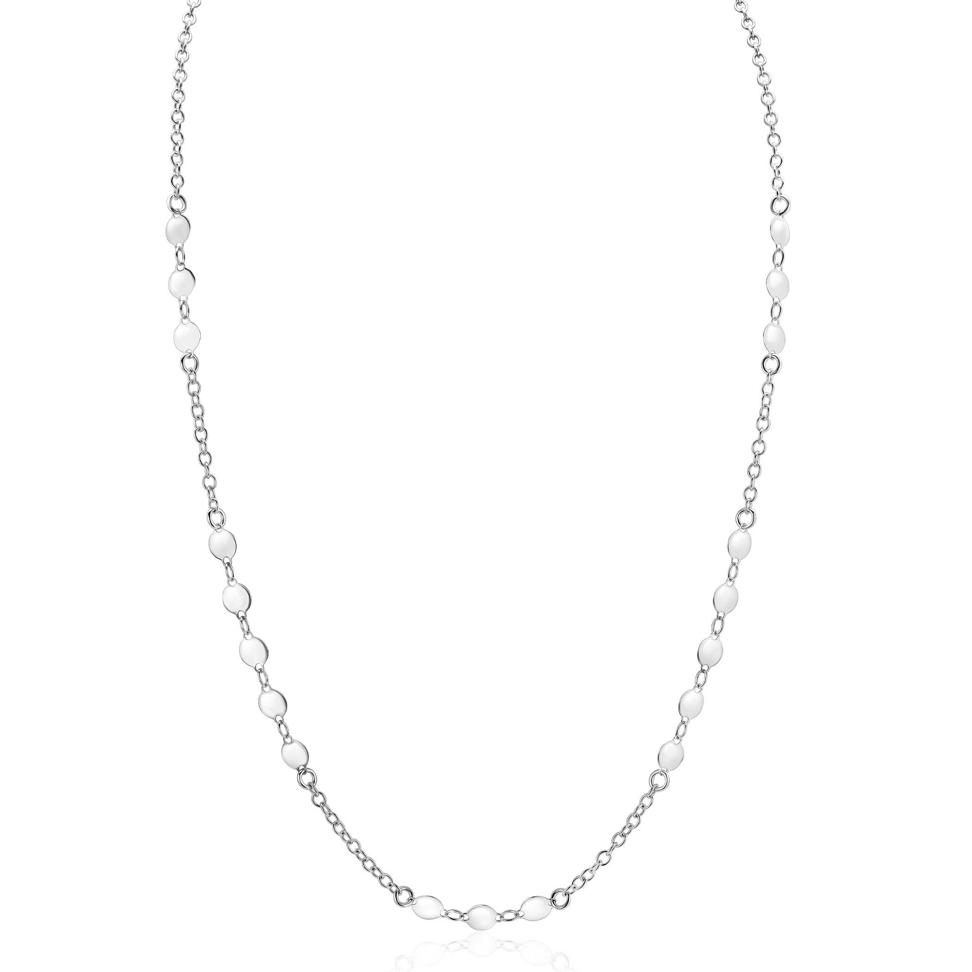 ZINZI zlv. collier met gladde ronde plaatjes