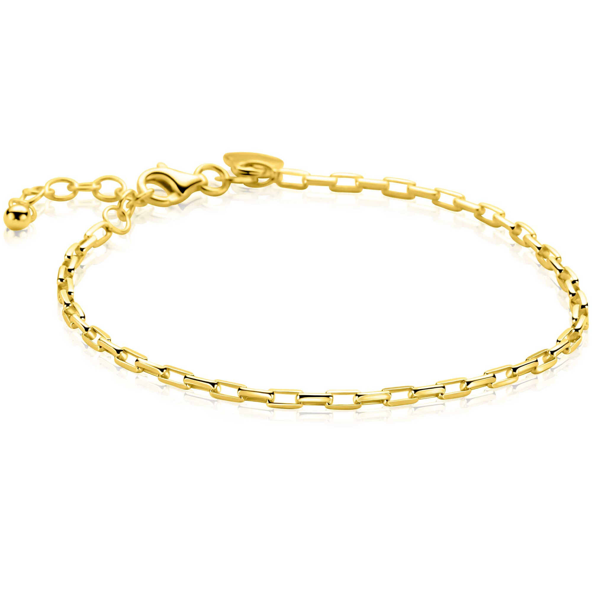 ZINZI zlv. armband gg.verg.massief geslepen anker