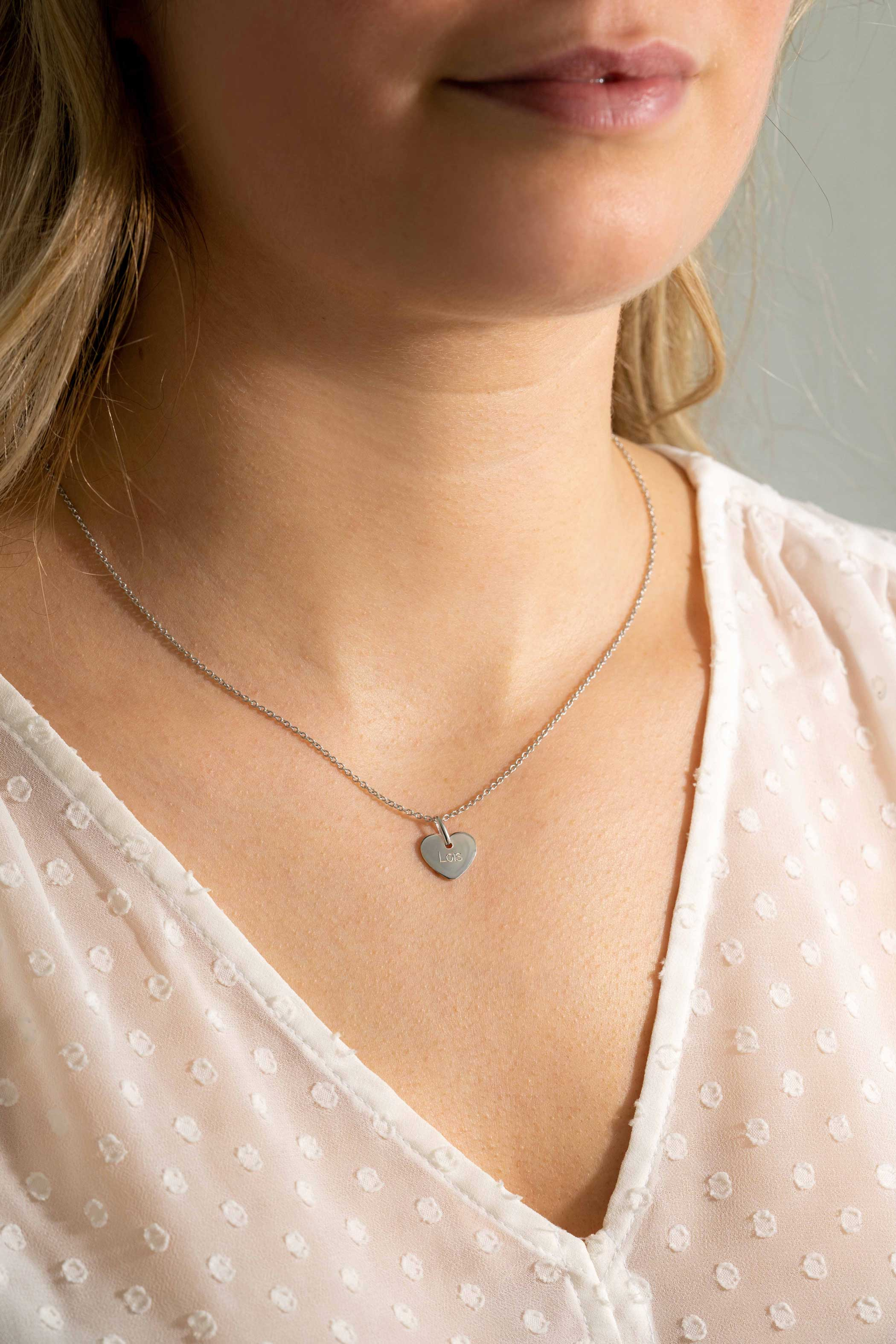 12mm ZINZI Sterling Silver Pendant Shiny Heart to Engrave ZIH2346-12 (excl. necklace)