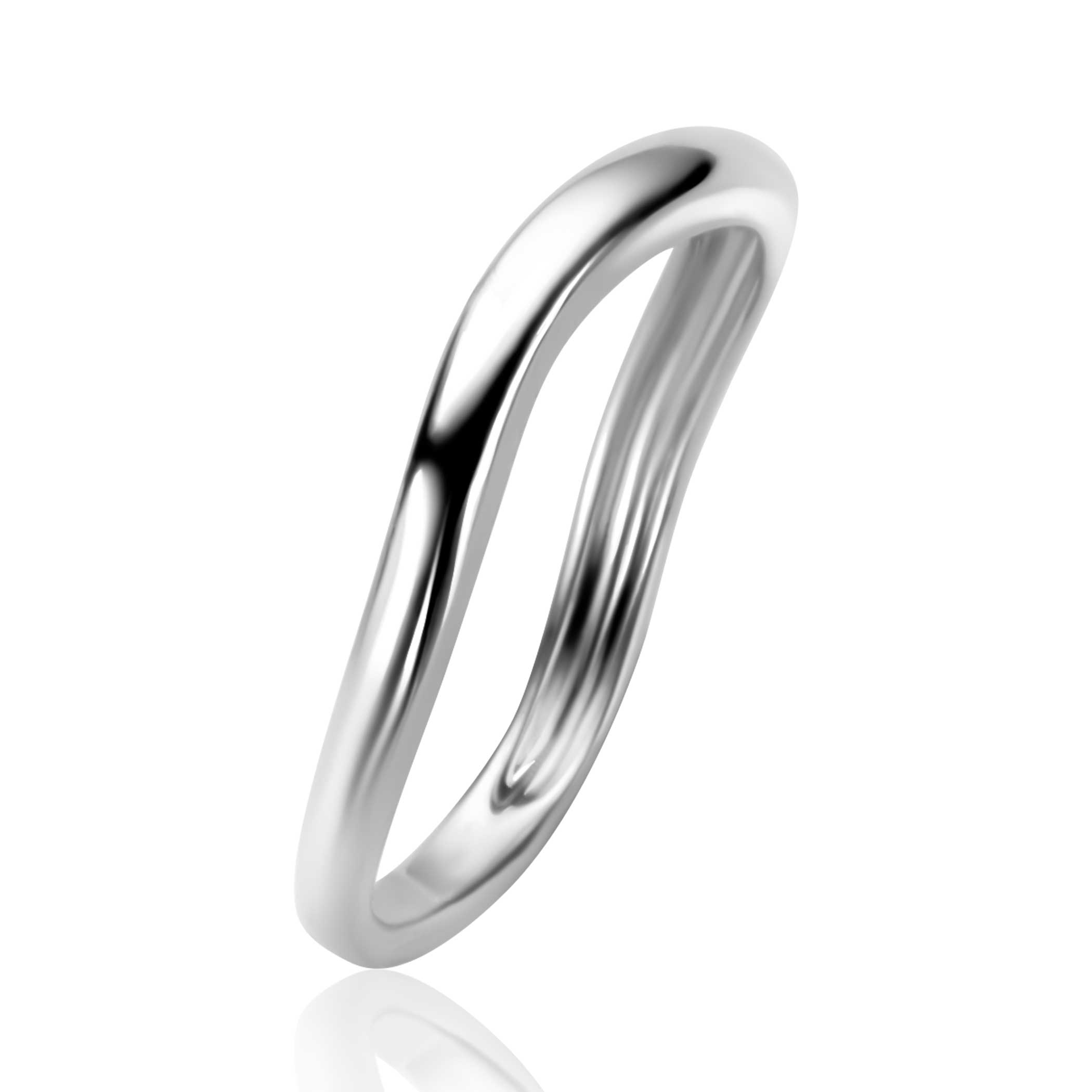 ZINZI silver smooth ring organically shaped (3mm wide) ZIR2656