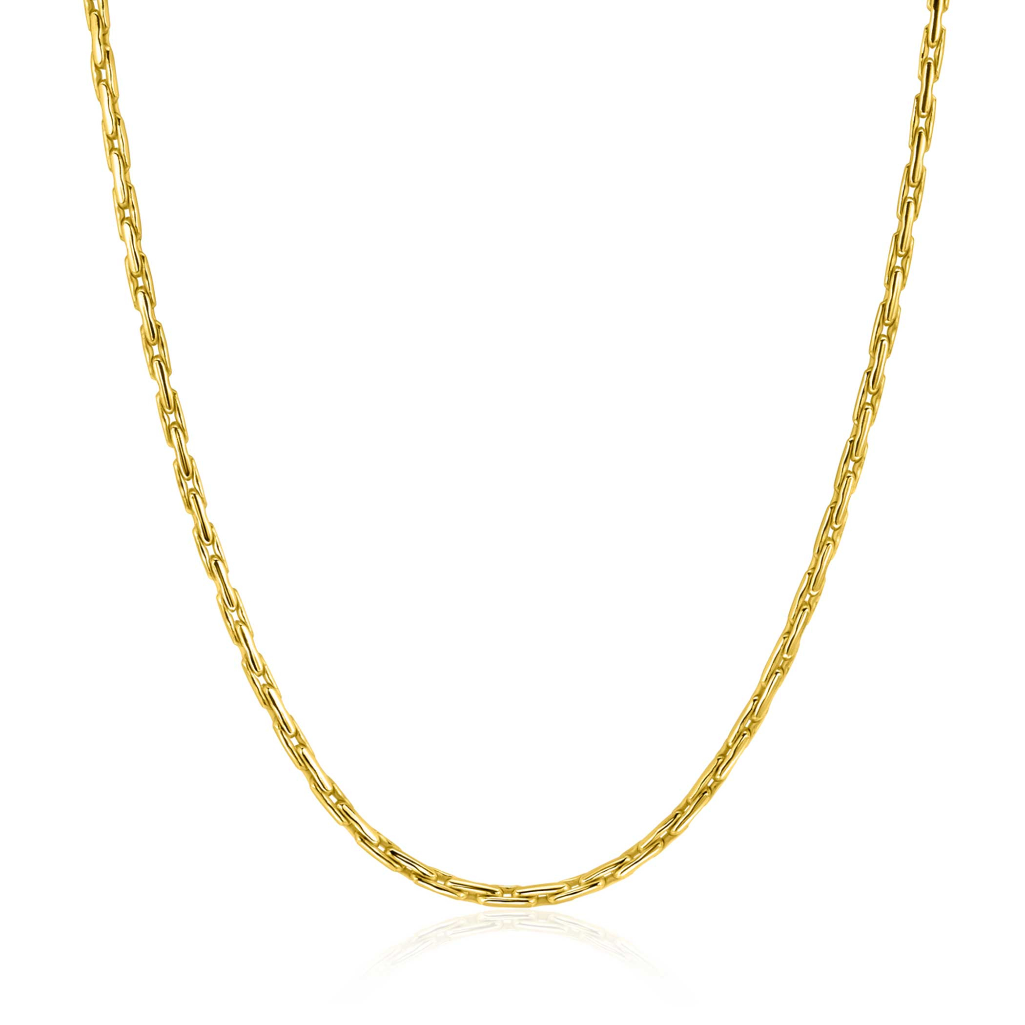 ZINZI gold plated silver link necklace 2.3mm wide 43-45cm ZIC2648G