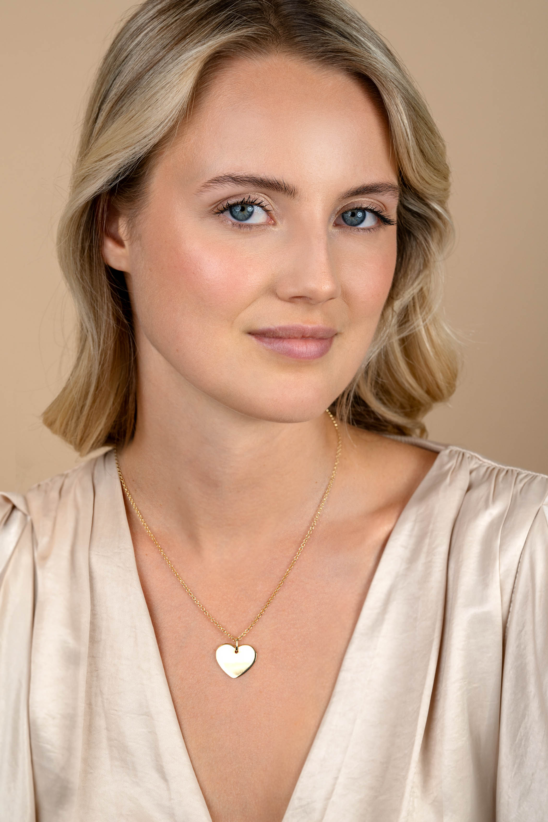 20mm ZINZI gold plated silver smooth heart pendant for engraving ZIH2346G20 (without chain)