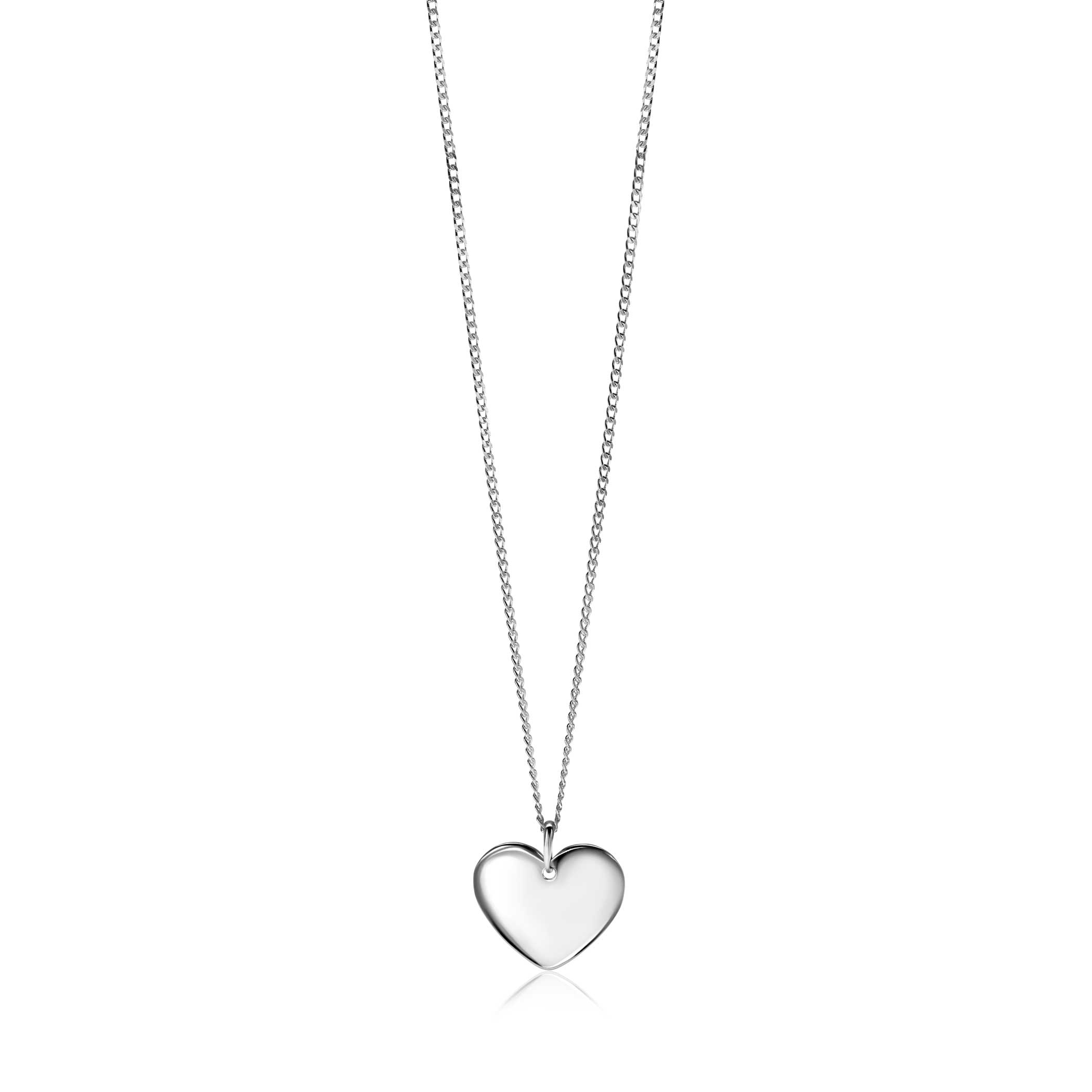 20mm ZINZI silver smooth heart pendant for engraving ZIH2346-20 (without chain)