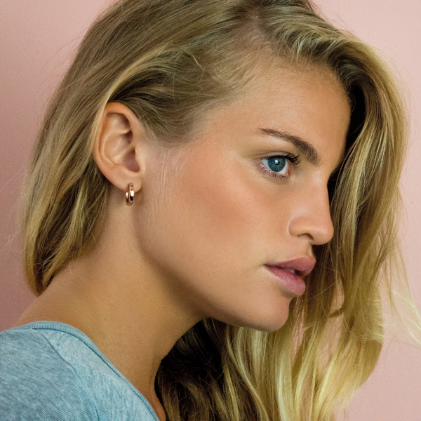 15mm ZINZI Rose Gold Plated Sterling Silver Hoop Earrings width 3mm ZIO191R