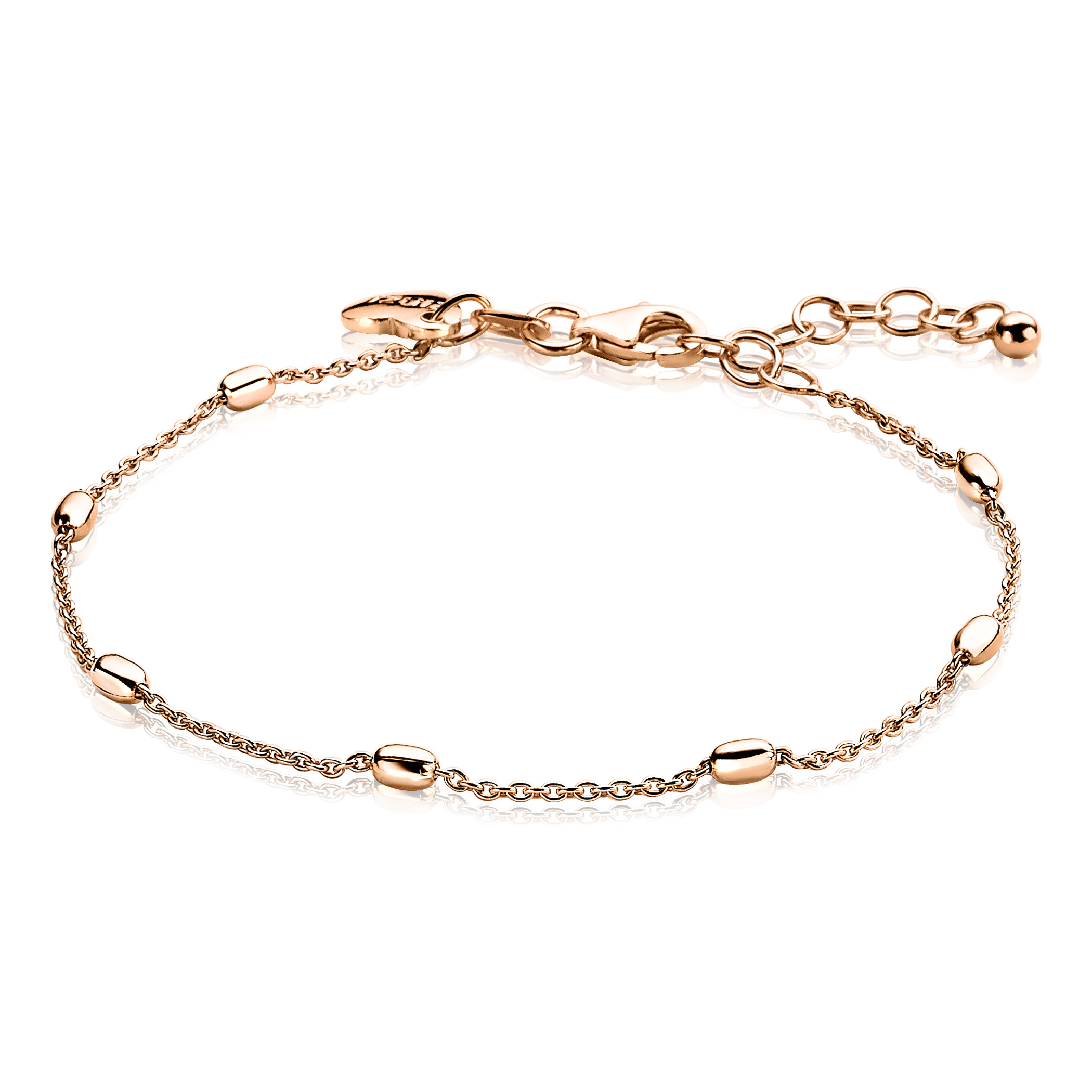 ZINZI Rose Gold Plated Sterling Silver Fantasy Bracelet Oval 16,5-20cm ZIA1655R