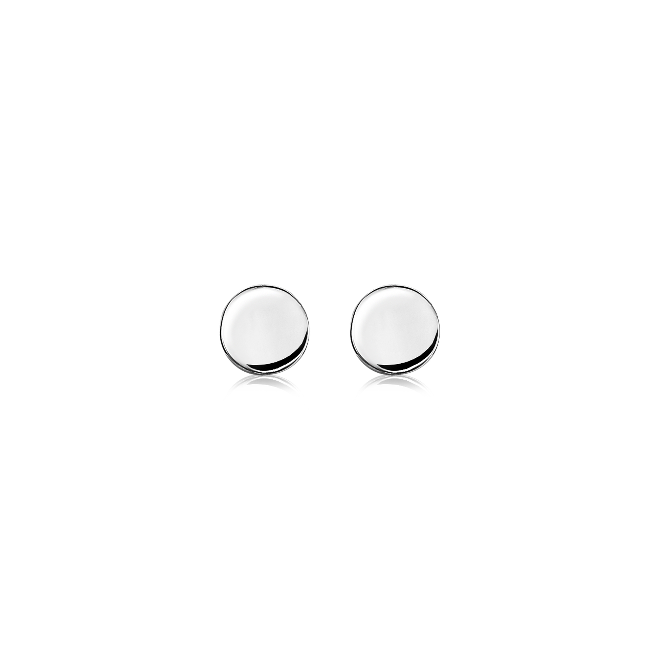 6mm ZINZI Sterling Silver Stud Earrings Shiny Round ZIO1376