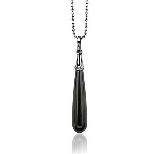 ZINZI Sterling Silver Drop Pendant Black ZIH928Z