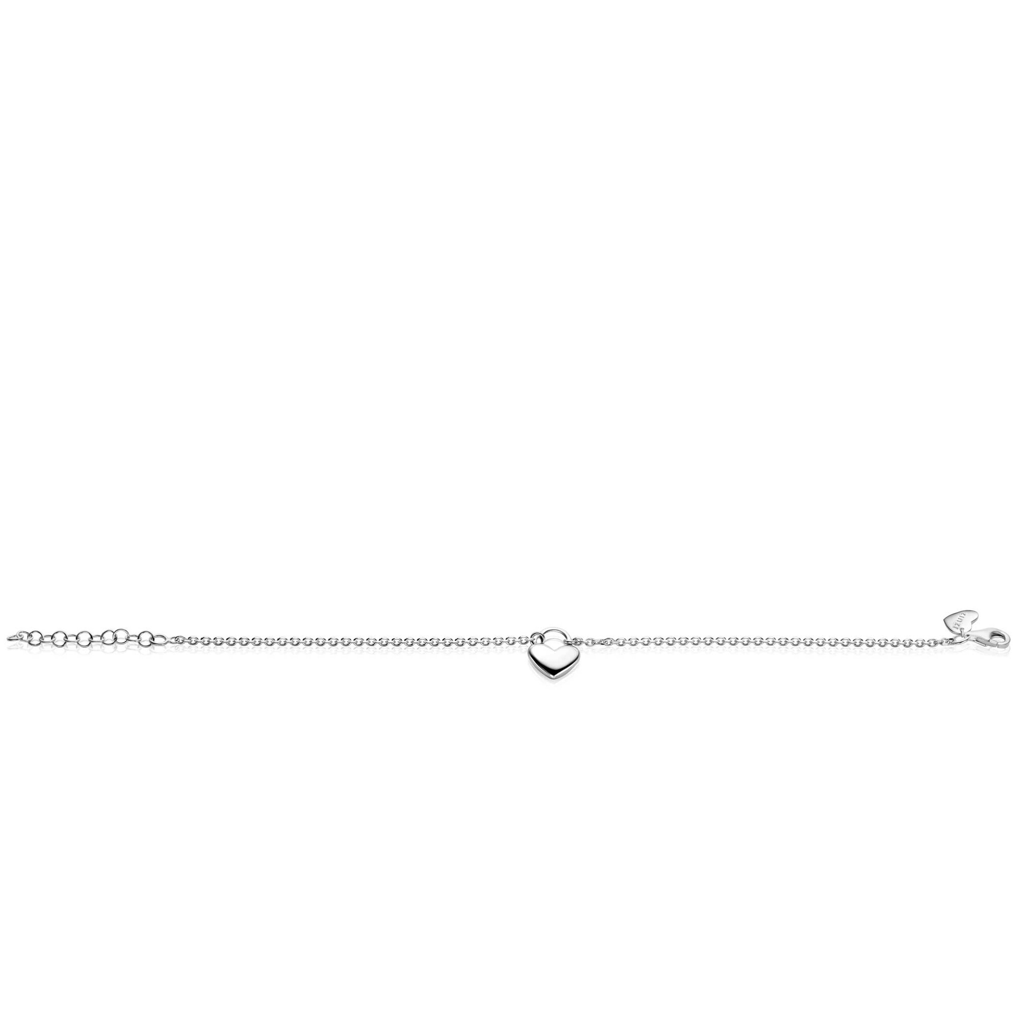 ZINZI silver link bracelet with a heart-shaped lock pendant 17-20cm ZIA2673