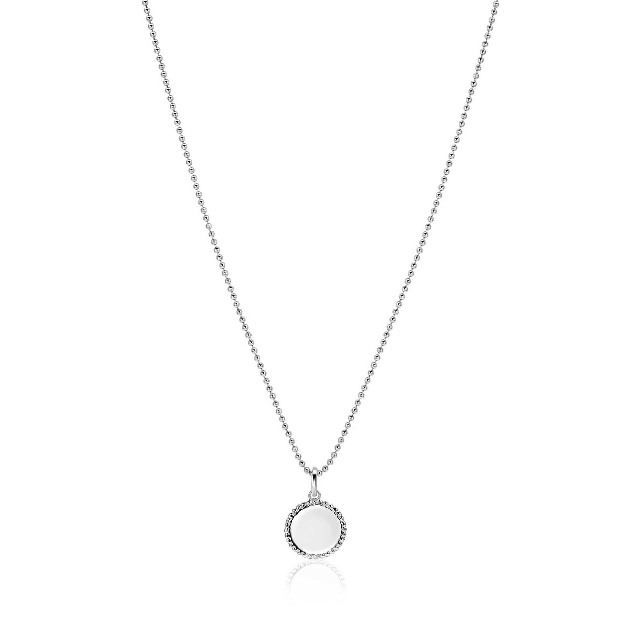 12mm ZINZI silver coin pendant with pearl rim for engraving ZIH2650 (without chain)