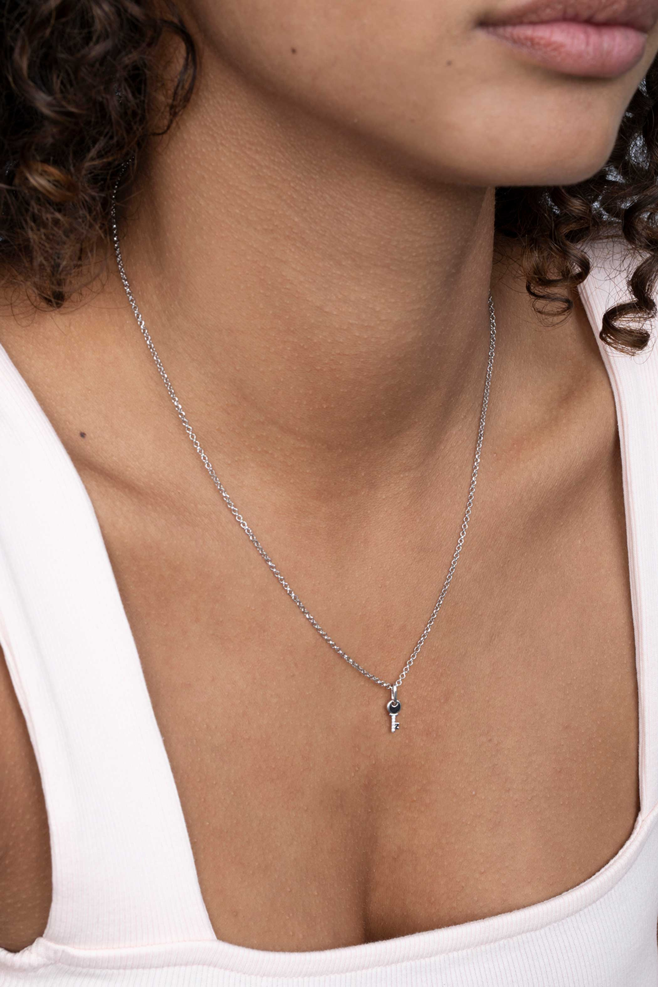 ZINZI Sterling Silver Pendant Key White ZIH2081