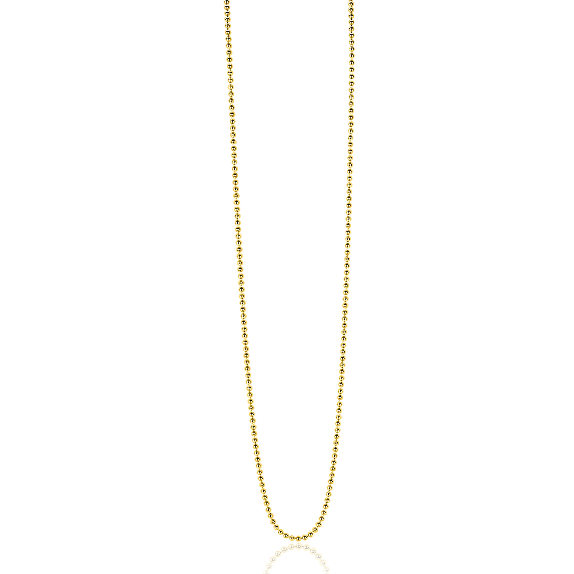 90cm ZINZI Gold Plated Sterling Silver Beads Necklace ZILC-B90G