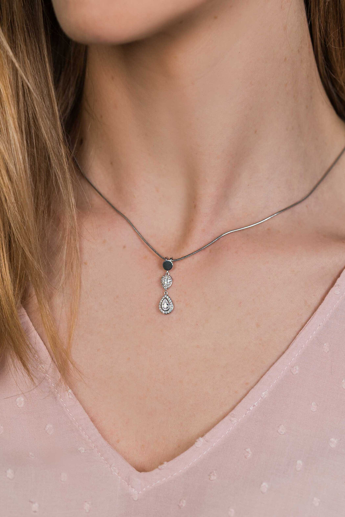 26mm ZINZI Sterling Silver Pendant Drop White Zirconias ZIH1972