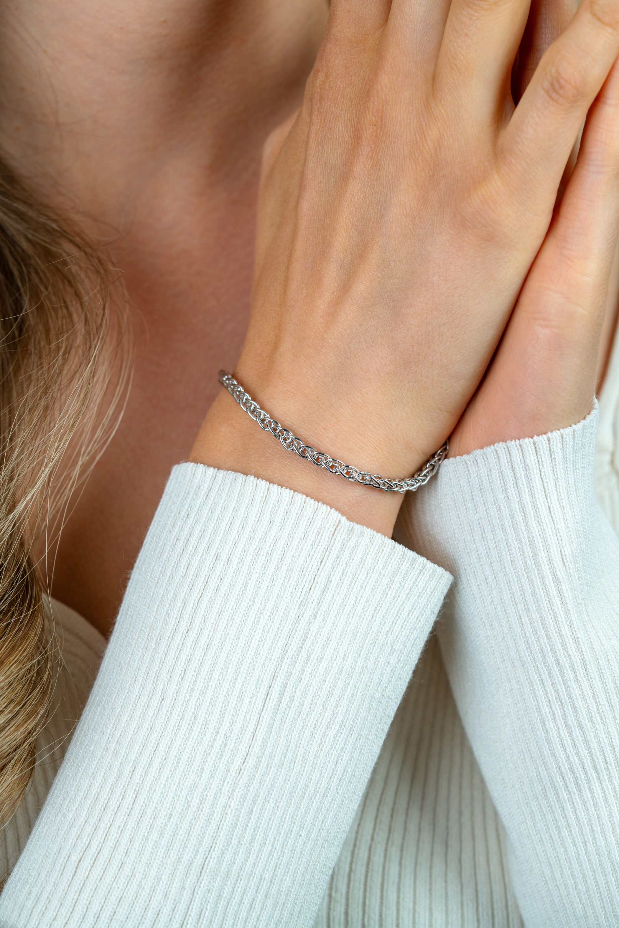 ZINZI Sterling Silver Wheat Chain Bracelet 3,5mm ZIA1260