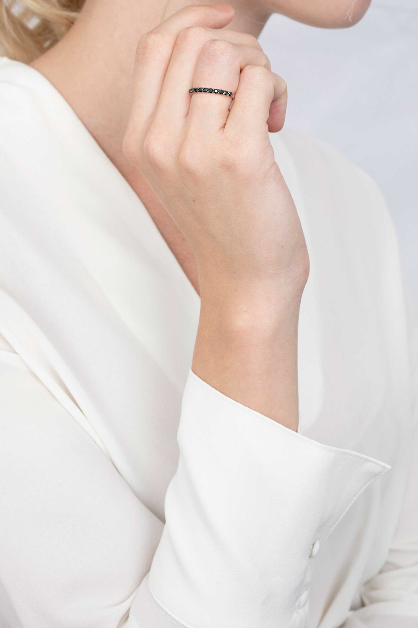 ZINZI Sterling Silver Ring Black ZIR827Z