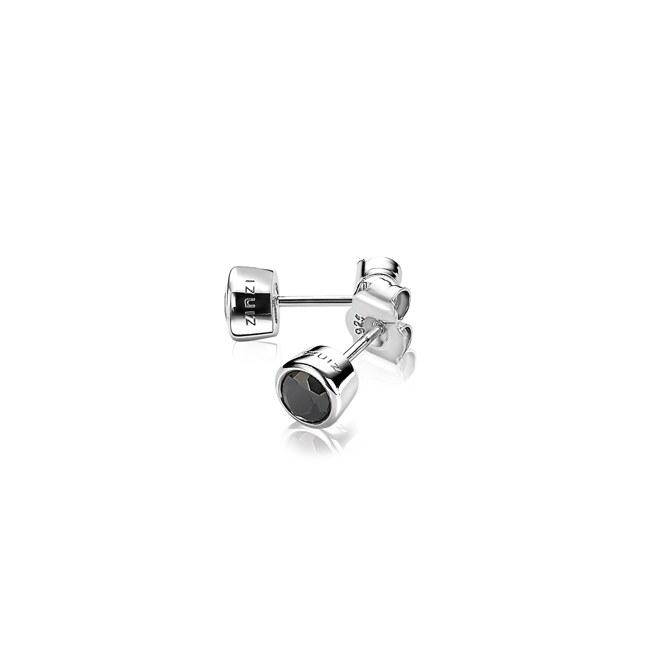 ZINZI Sterling Silver Stud Earrings Round Black ZIO322Z