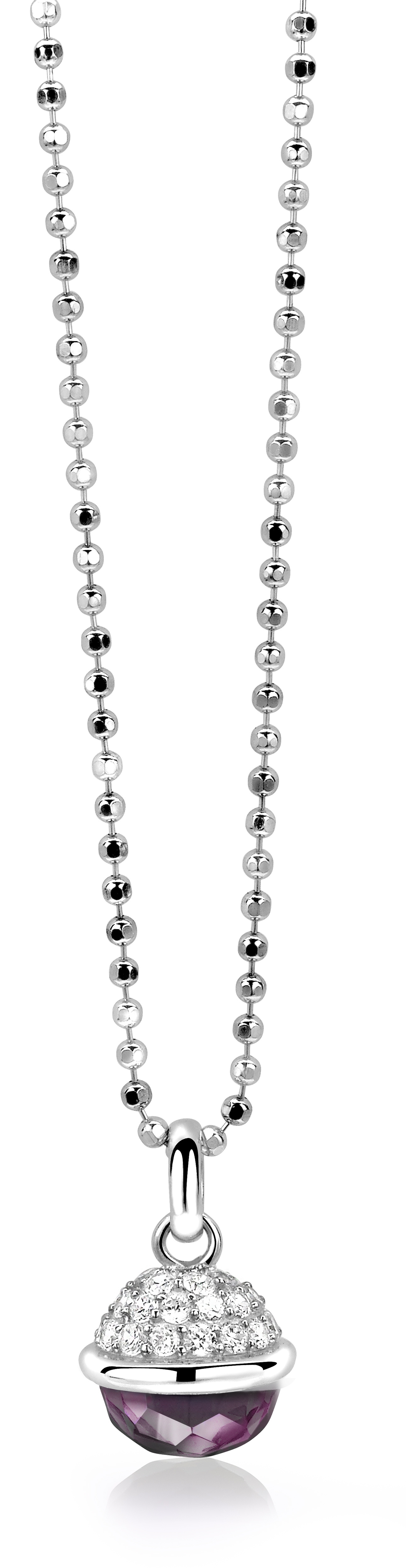 ZINZI Sterling Silver Pendant Sphere Purple ZIH991P