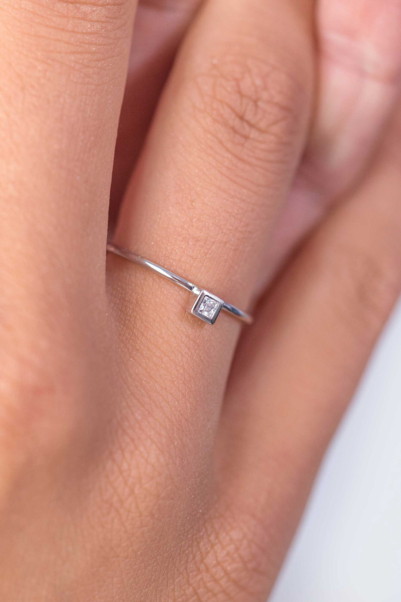 ZINZI Sterling Silver Stackable Ring White 3mm ZIR1859