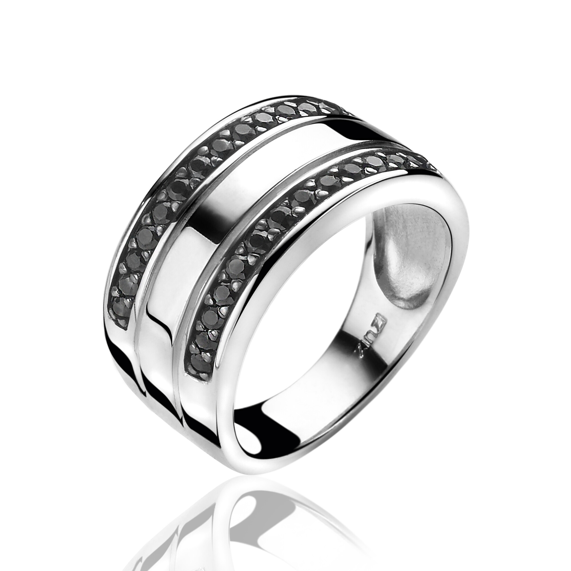 ZINZI Sterling Silver Ring Black ZIR1078Z