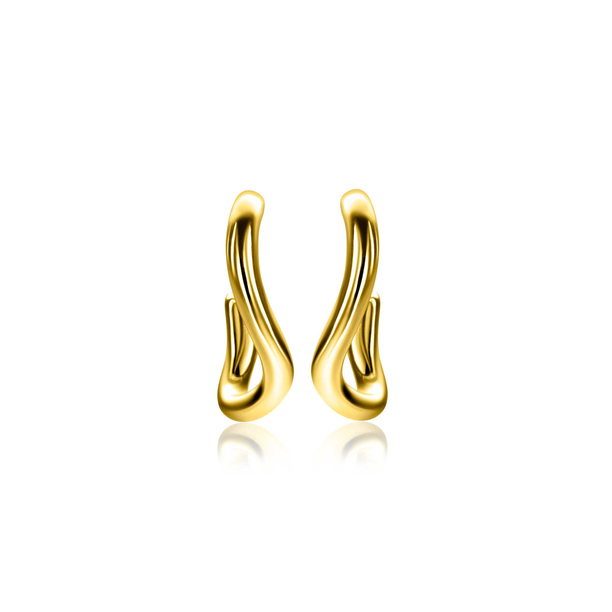 16mm ZINZI gold plated silver smooth organic-shaped stud earrings ZIO2656G