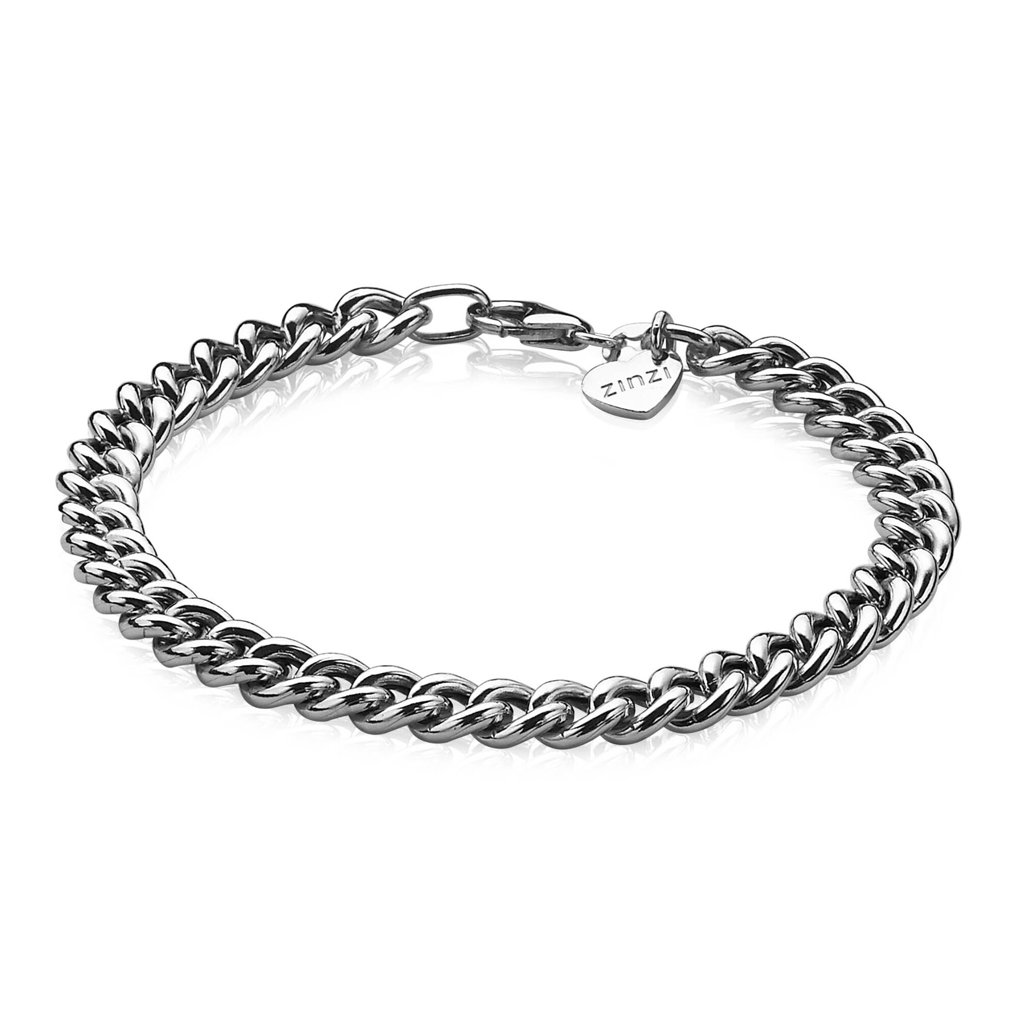 ZINZI Sterling Silver Curb Chain Bracelet 19cm ZIA1056