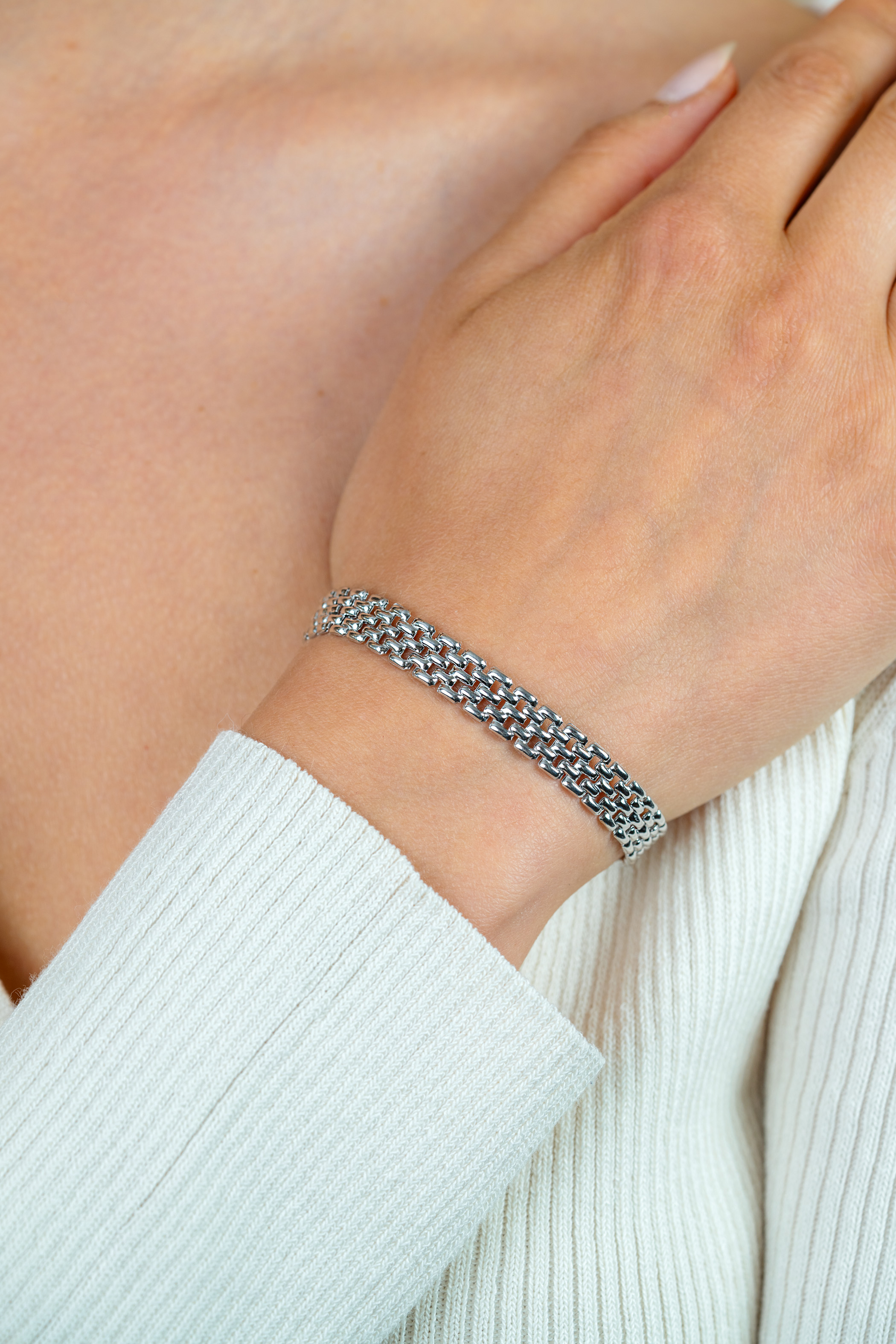 ZINZI Sterling Silver Bracelet Rolex-style Chain width 8mm 16,5-20cm ZIA2289