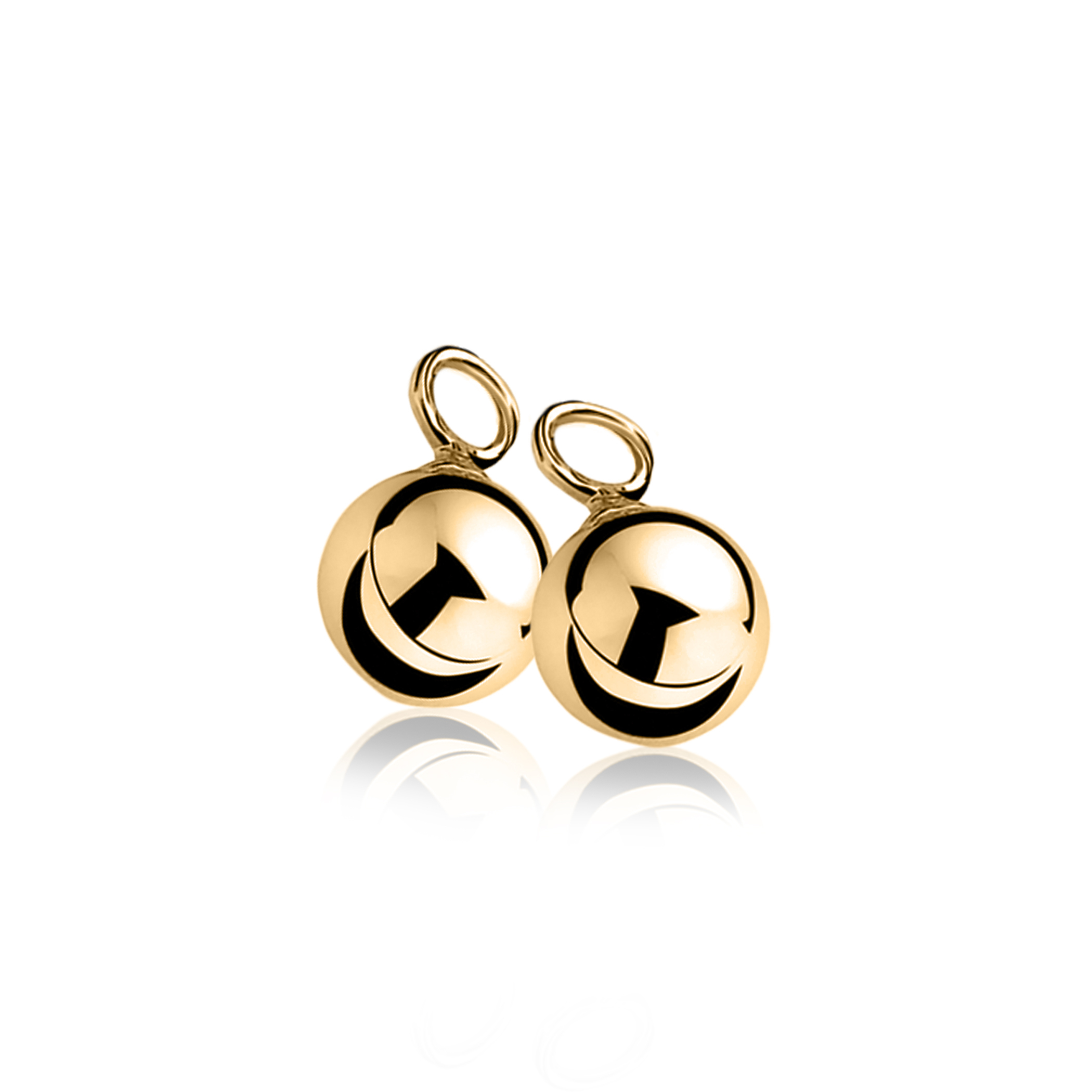 10mm ZINZI Gold Plated Sterling Silver Earrings Pendants Bead ZICH716G