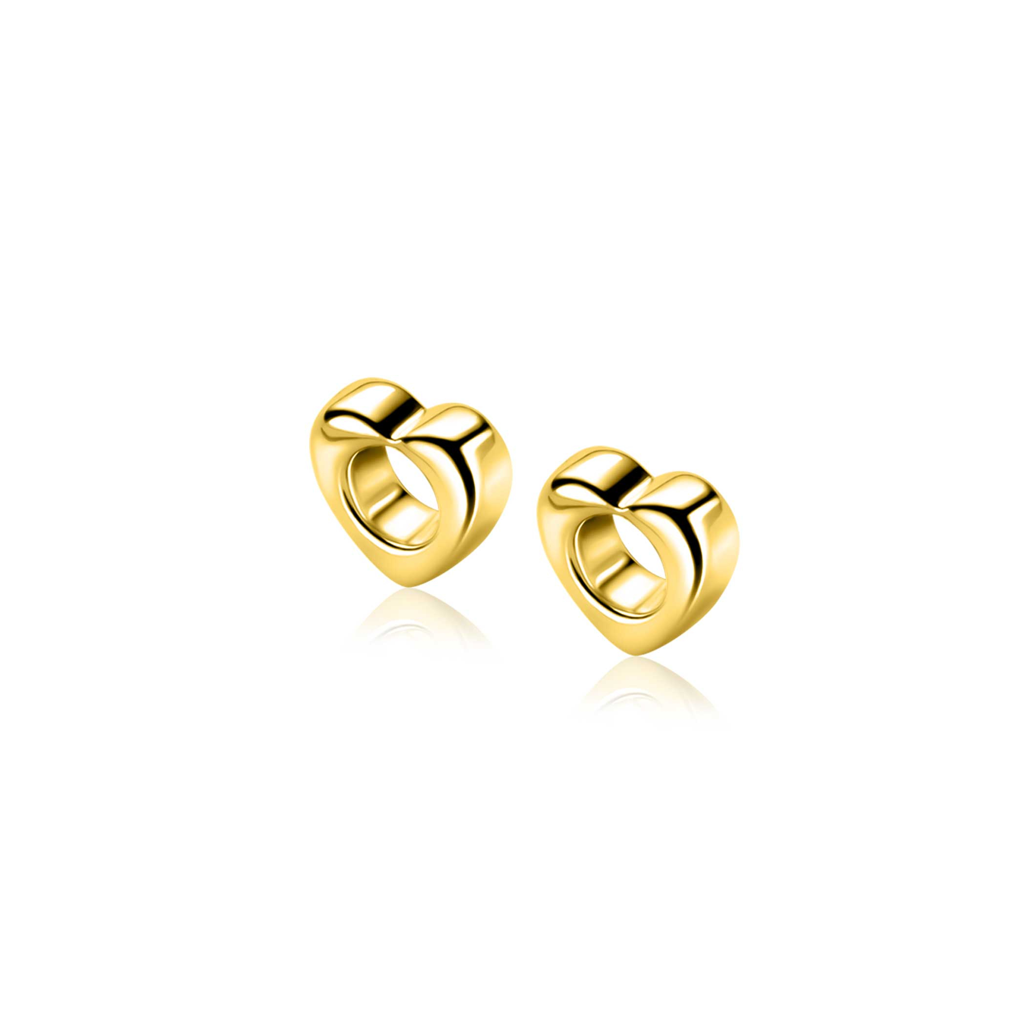 10mm ZINZI gold plated silver heart-shaped earring charms ZICH2695G (without earrings)