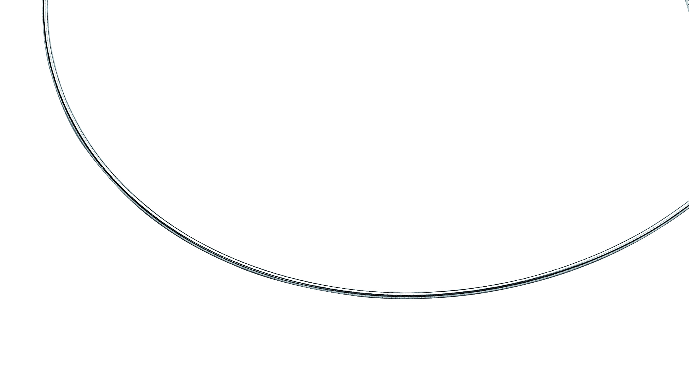 ZINZI Sterling Silver Omega Necklace width 1mm 43cm ZIOM1-43