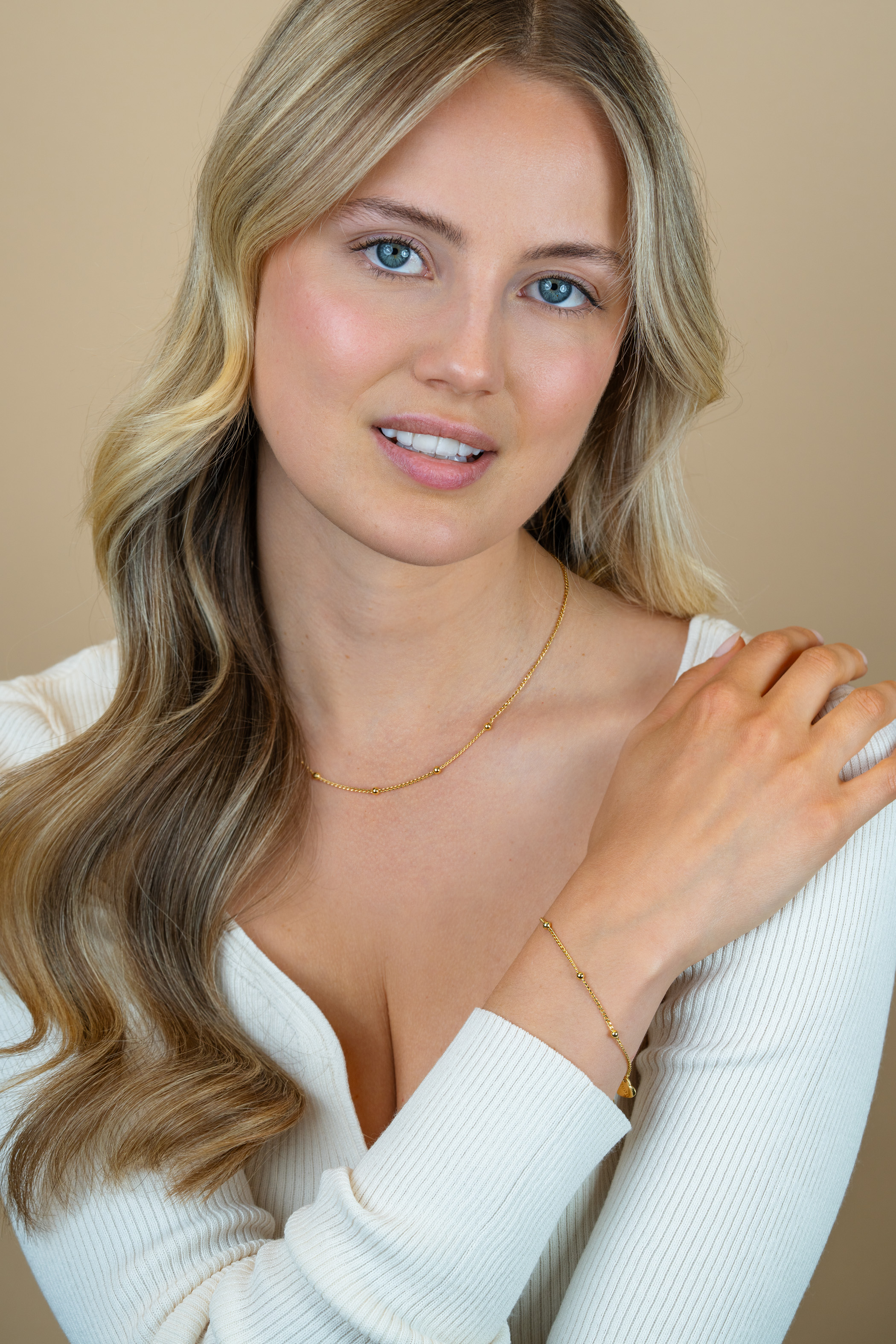 ZINZI zlv. collier gg.verg.gourmet en bolletjes 42+3