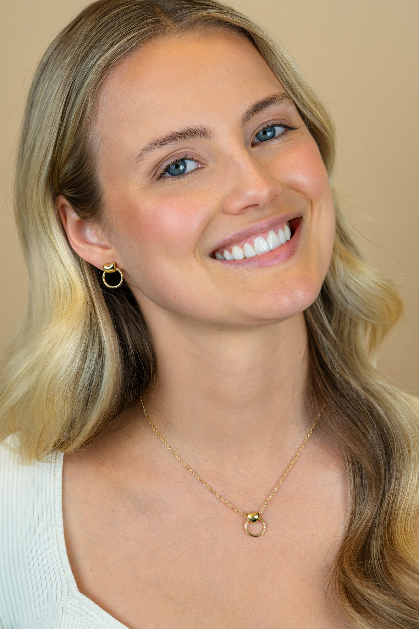 ZINZI zlv. oorstekers gg.verg. hart met open ring