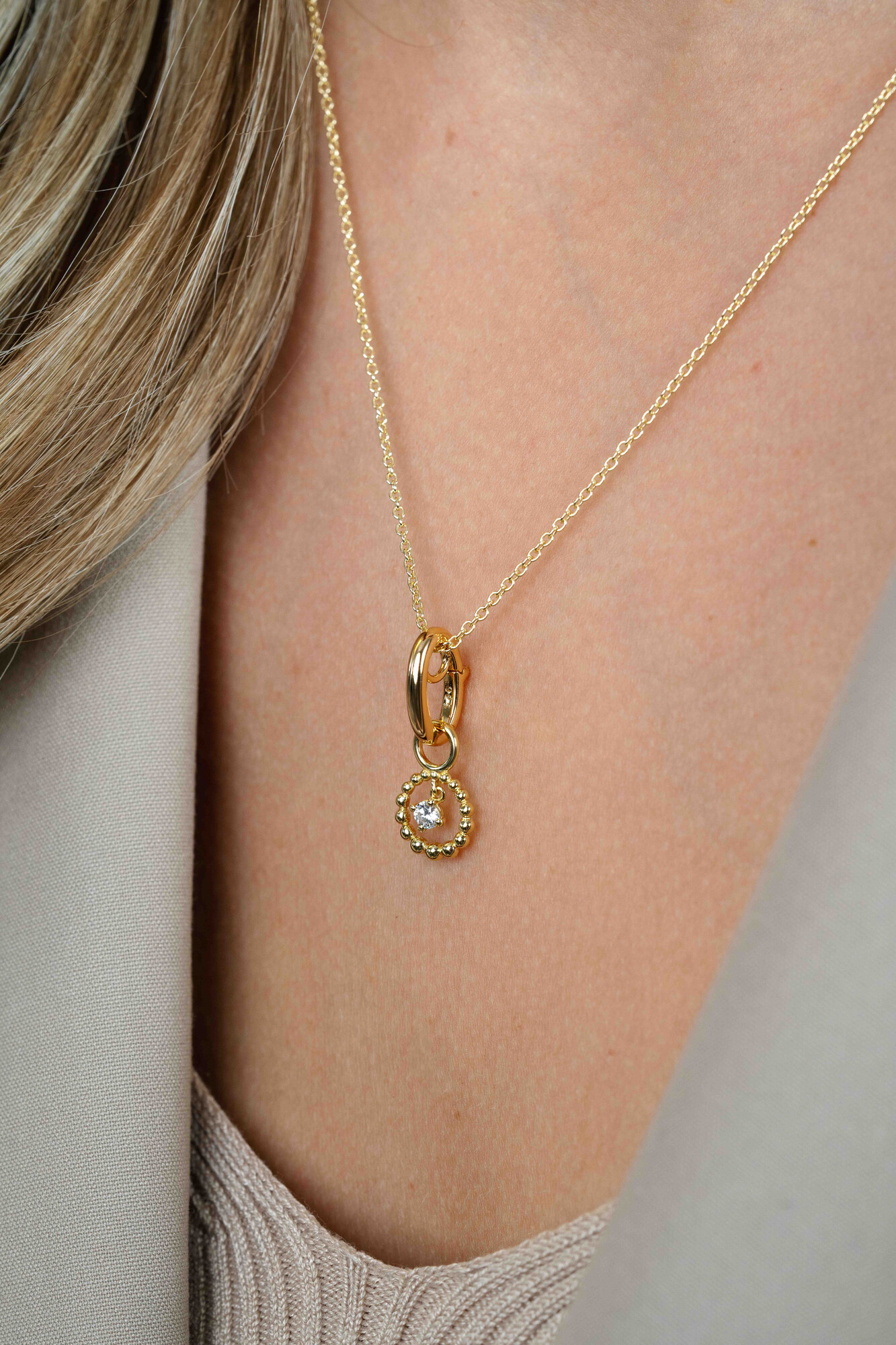 ZINZI Gold Plated Sterling Silver Pendant to wear Earrings Pendants on a Necklace ZIH1CHG