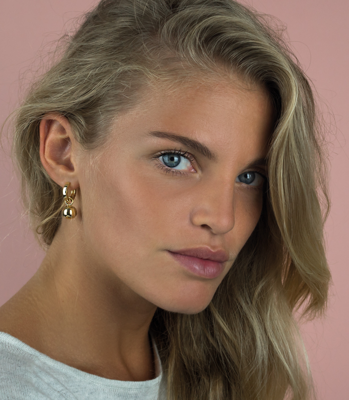 10mm ZINZI Gold Plated Sterling Silver Earrings Pendants Bead ZICH716G