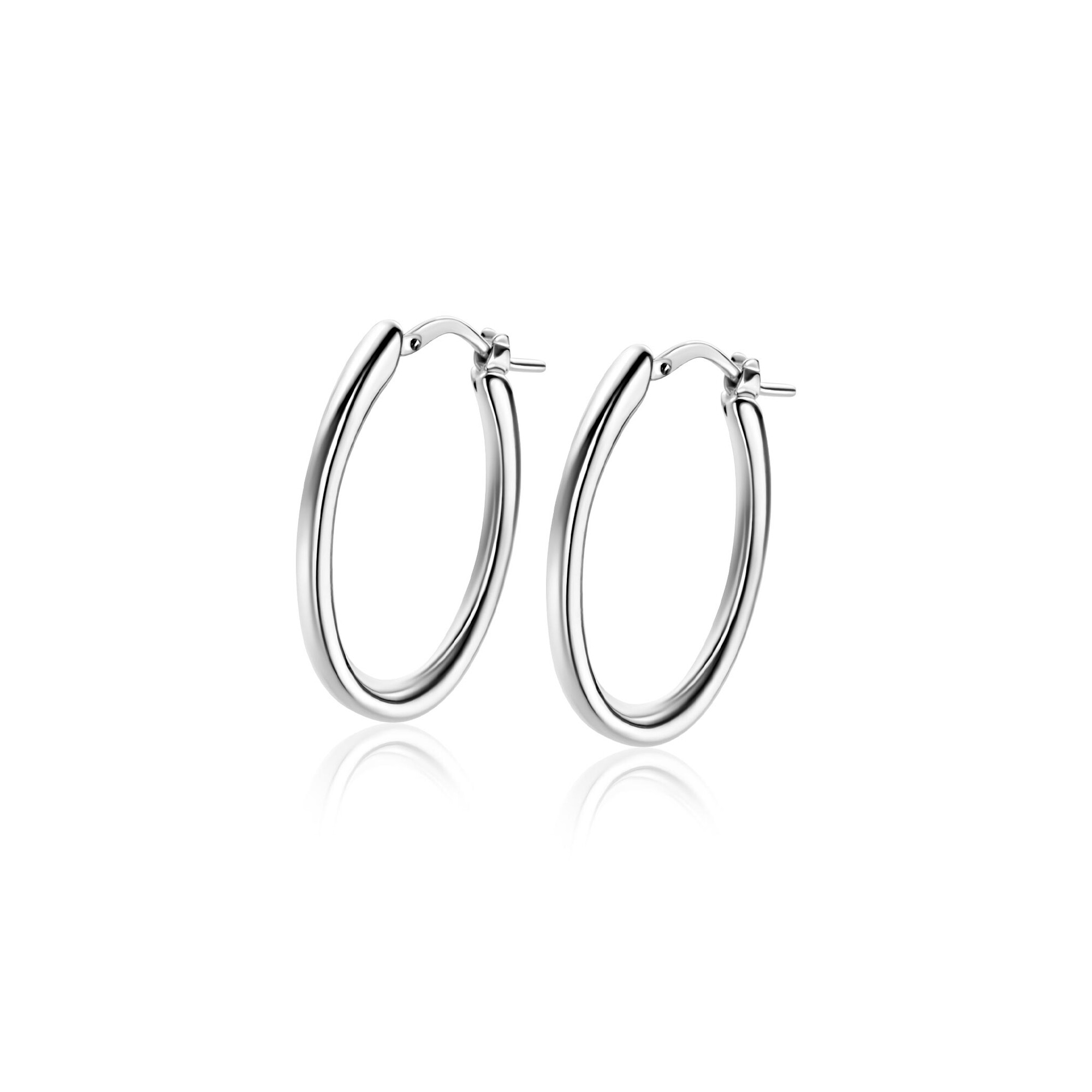 ZINZI * zlv. oorringen ovaal organisch 28x3.5mm