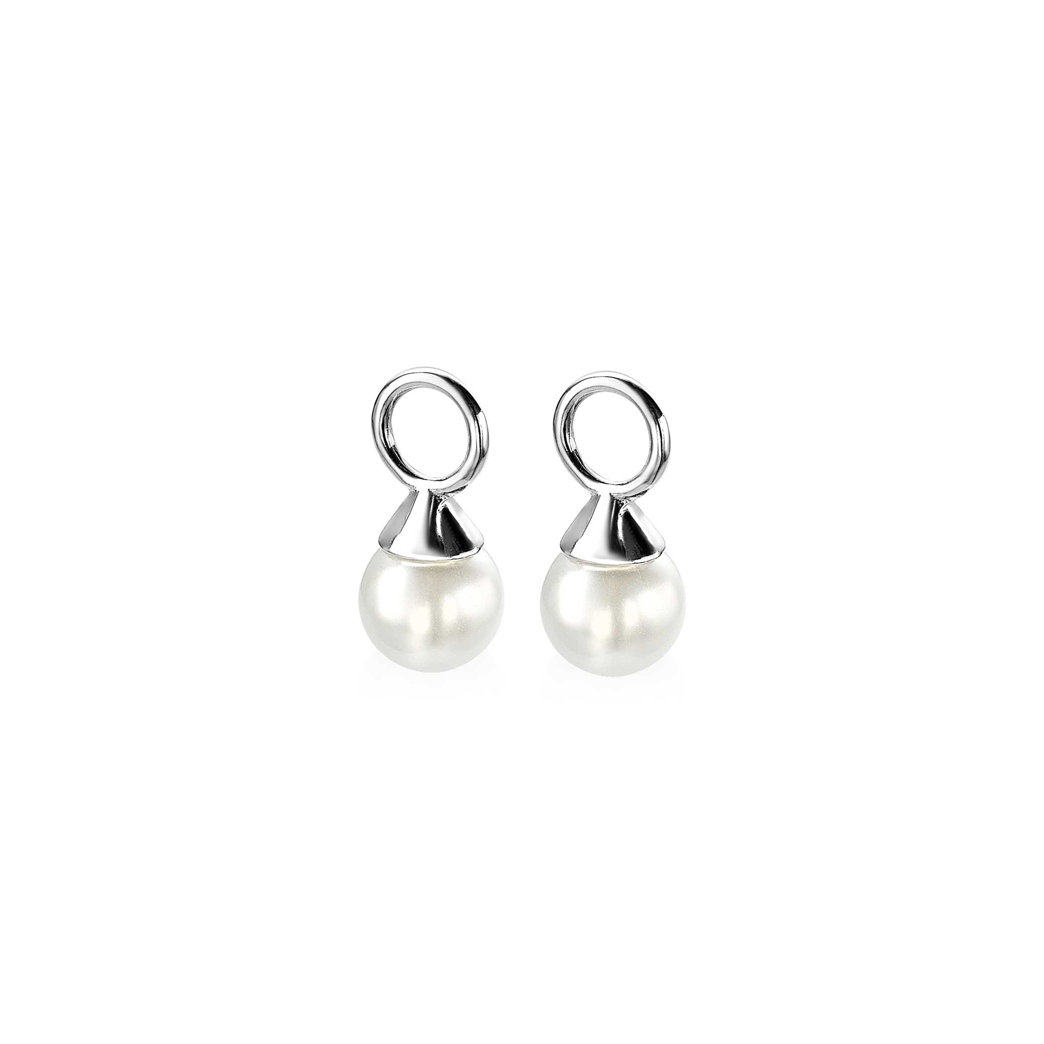 ZINZI Sterling Silver Earrings Pendants Pearl White ZICH1749W (excl. hoop earrings)