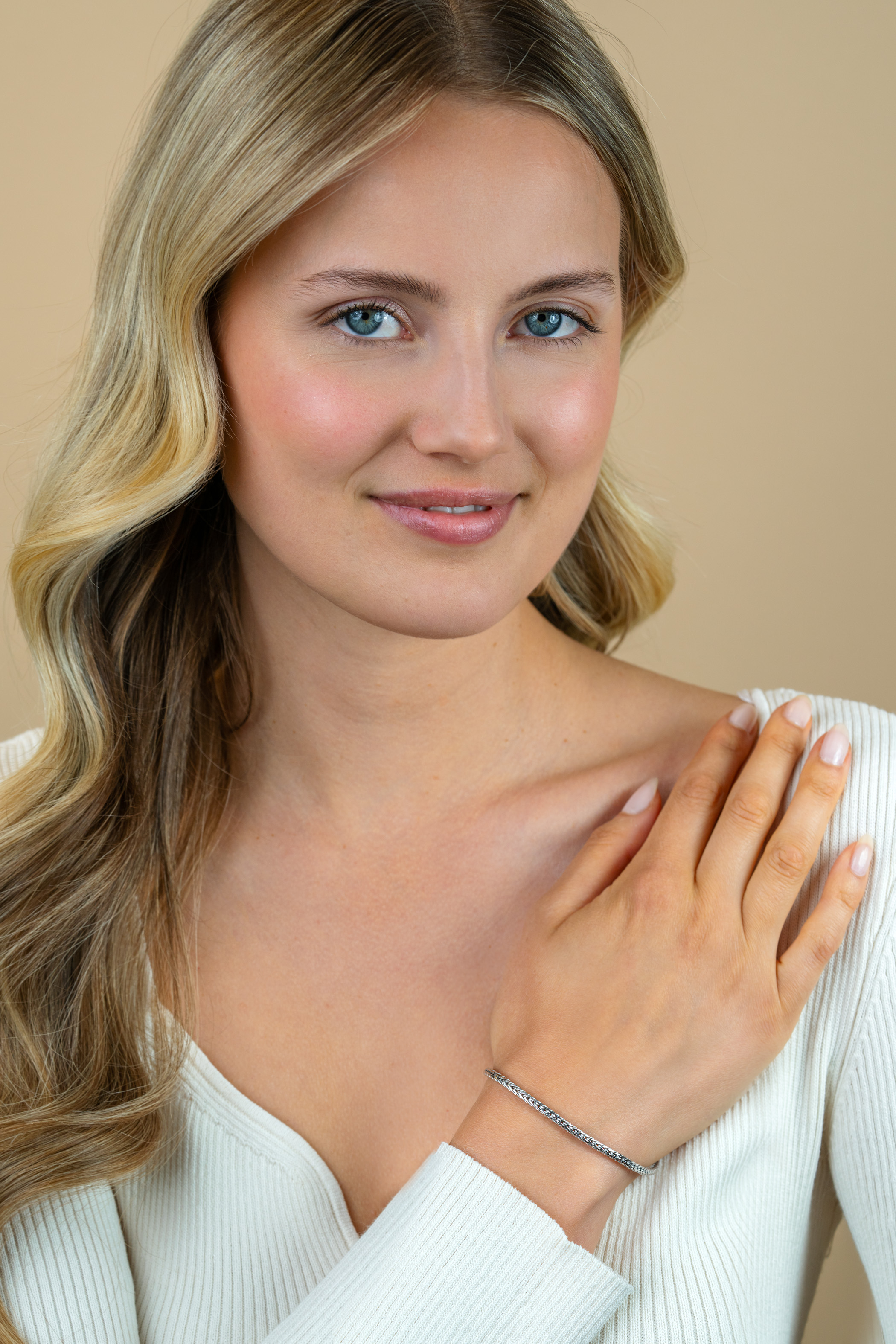 ZINZI Sterling Silver Chain Bracelet Foxtail width 3mm 19cm ZIA1287