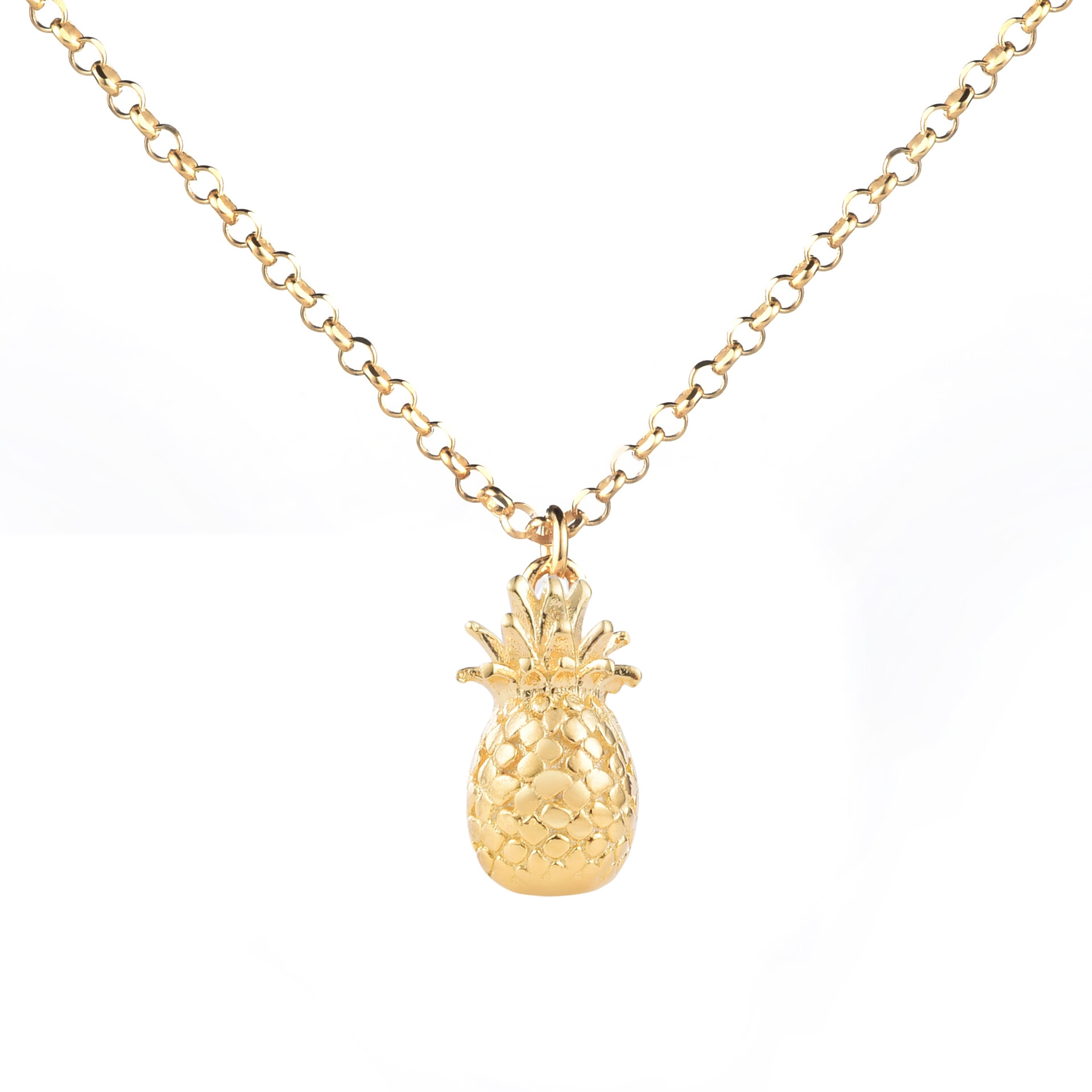 ZINZI Sterling Silver Necklace Yellow Gold Plated Pineapple ZIC1699G