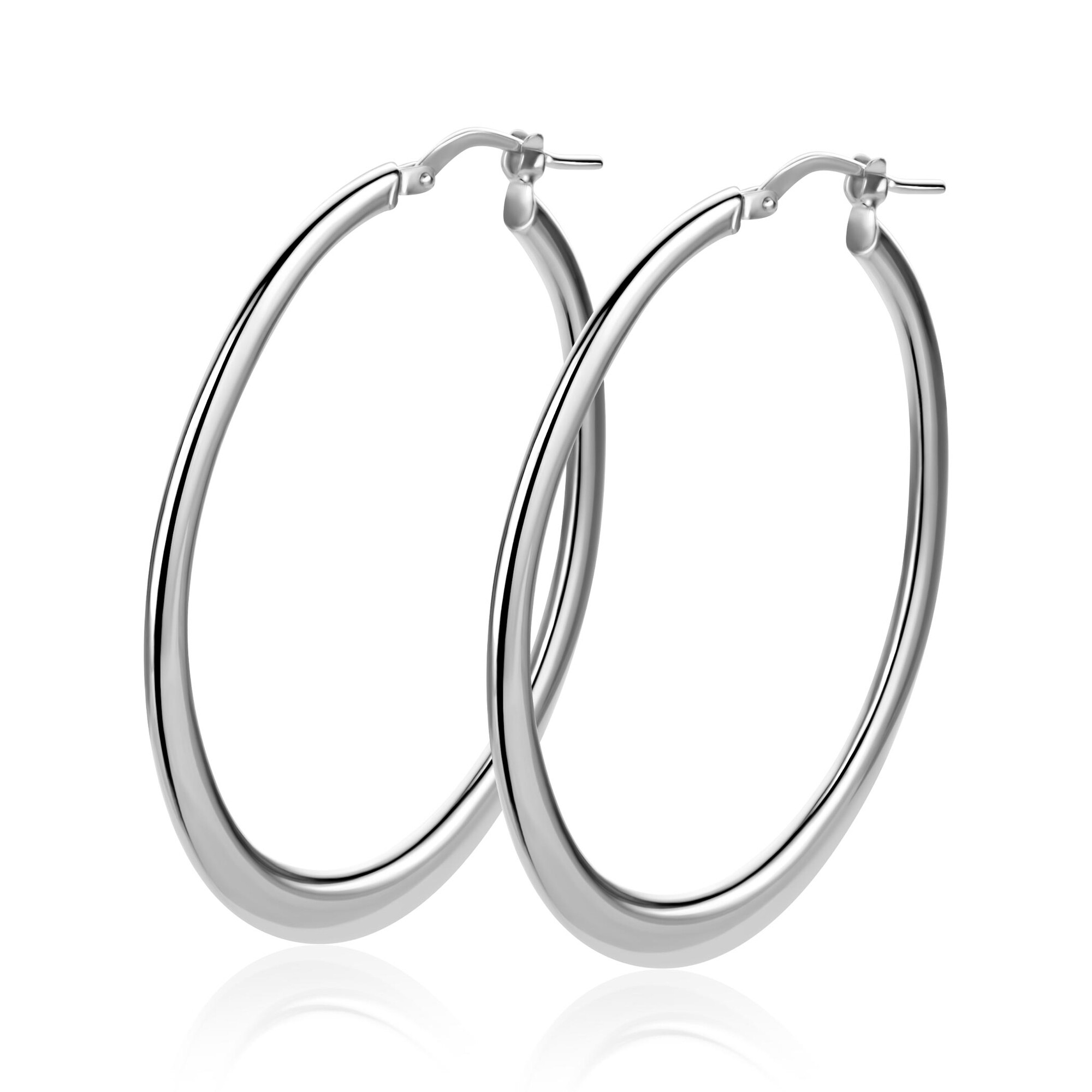 ZINZI * zlv. oorringen ovaal organisch 48x2mm