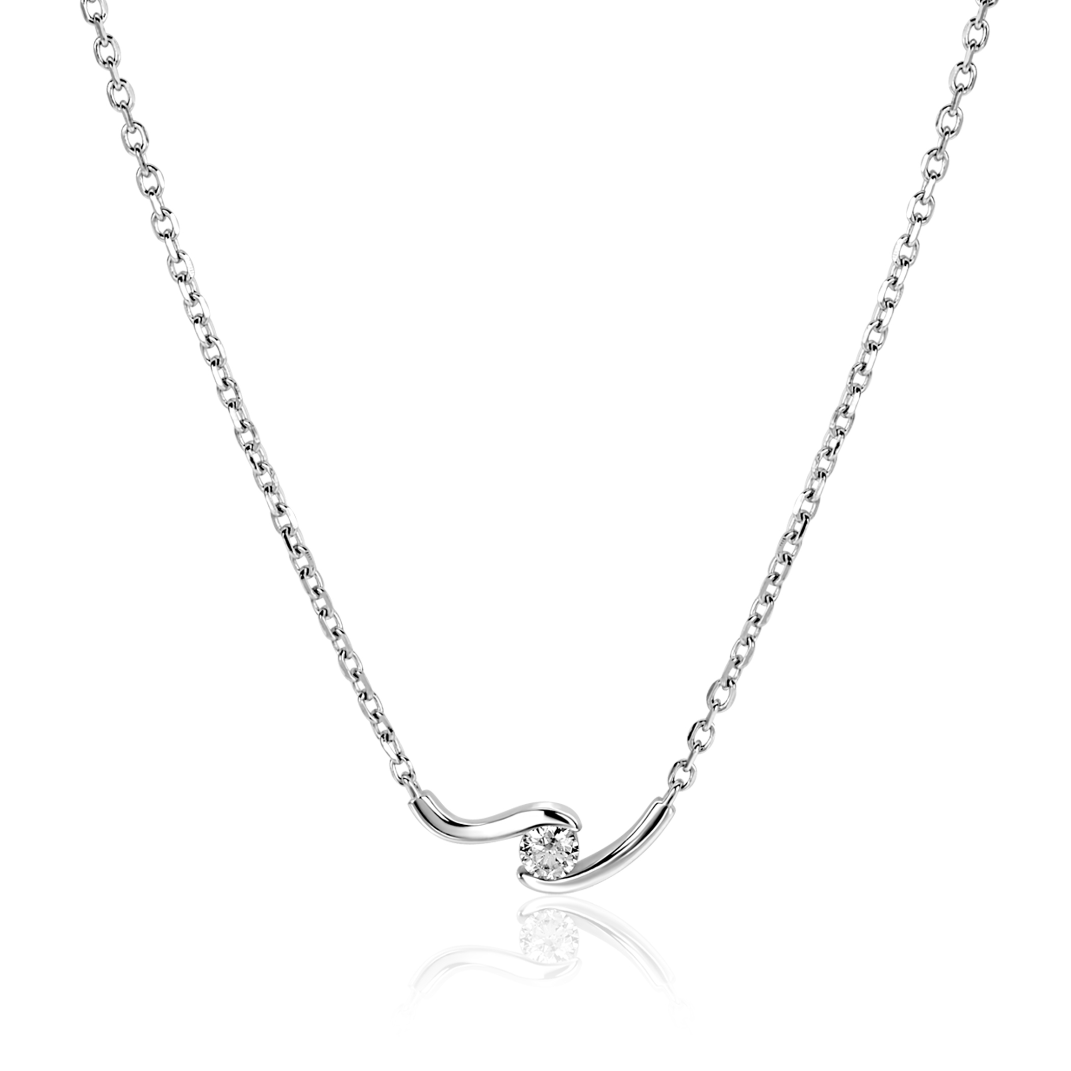 ZINZI zlv. collier slagmodel met zirconia