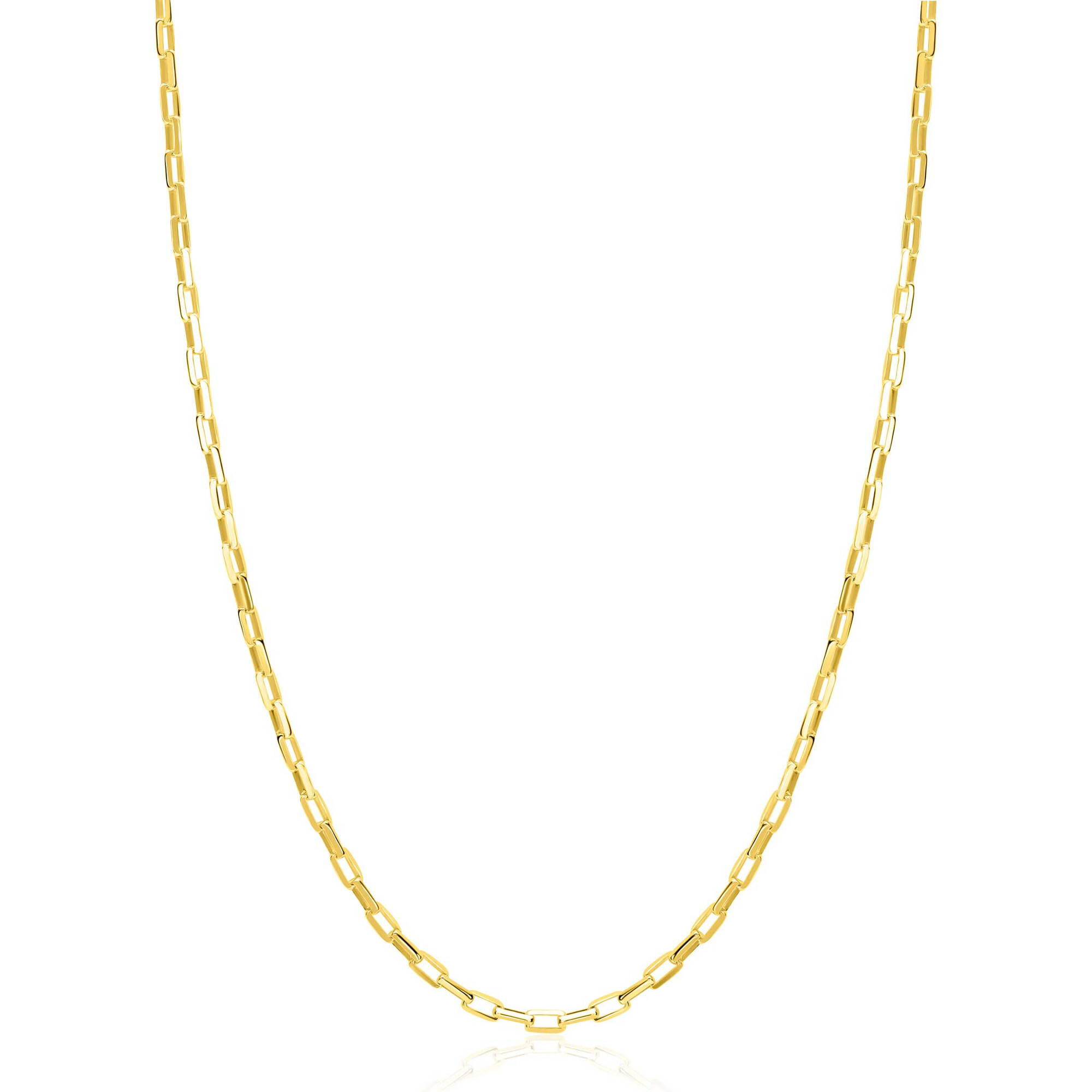 ZINZI zlv. collier gg.verg. massief geslepen anker