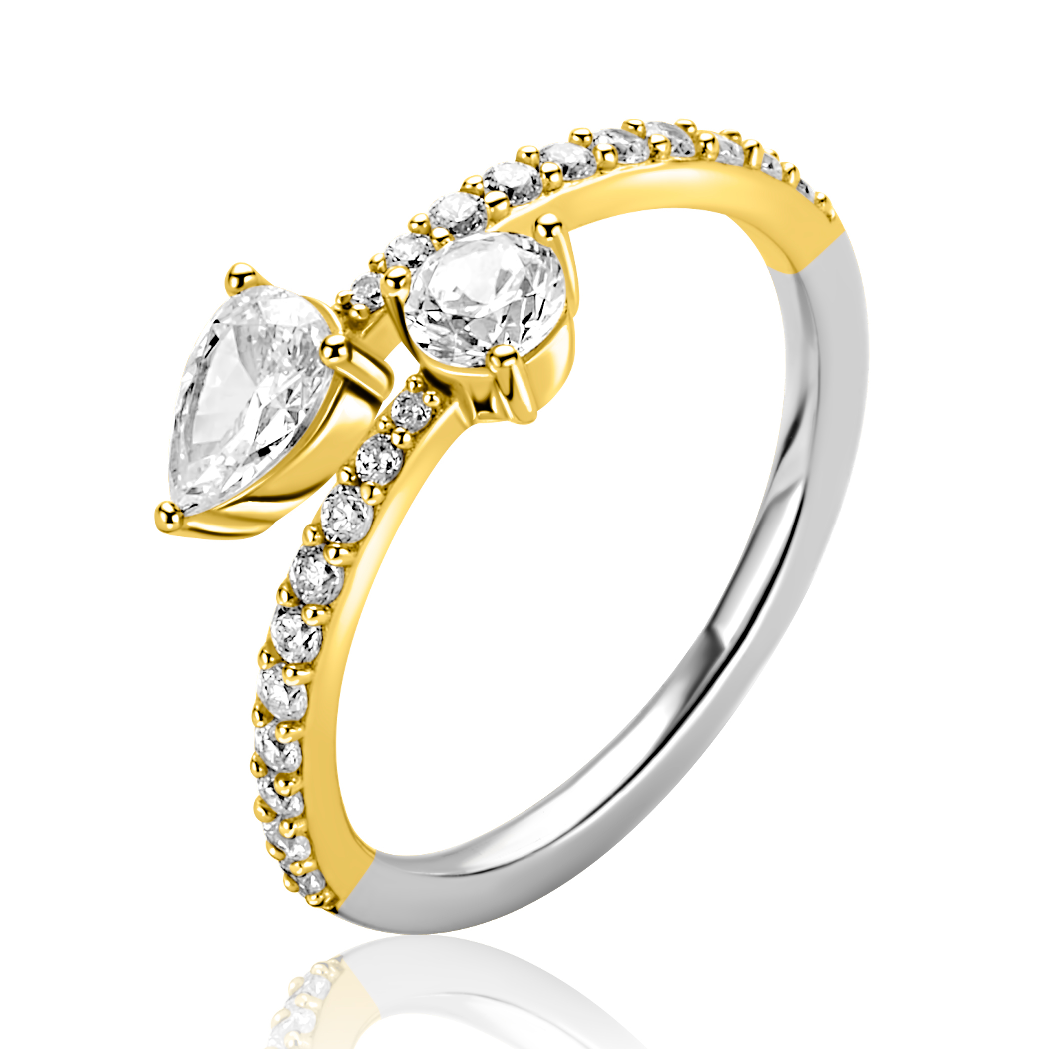 ZINZI zlv. ring gg.verg.slag model peer/rond zirc.mt62