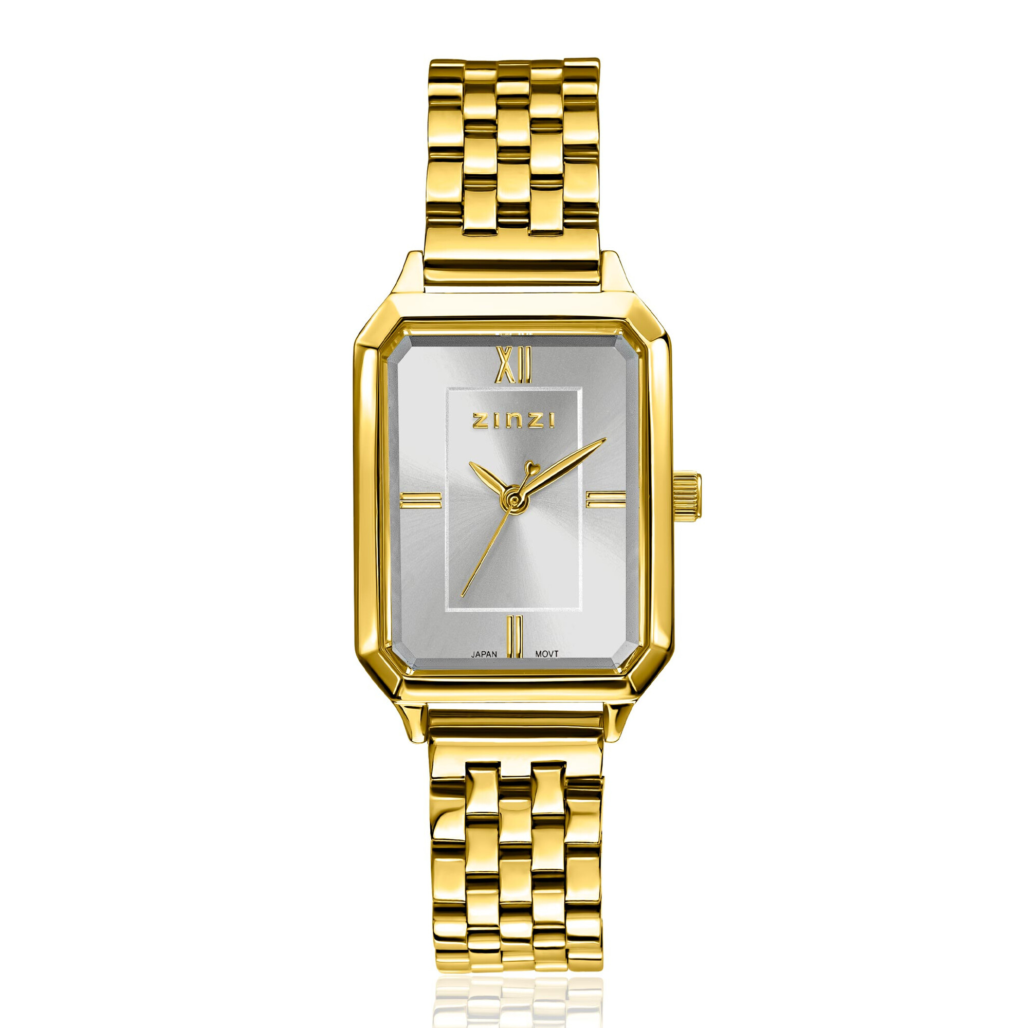 ZINZI Allure Watch 30mm Silver Colored Dial Gold Colored Case and Stainless Steel Gold Colored Band ZIW2533GB

