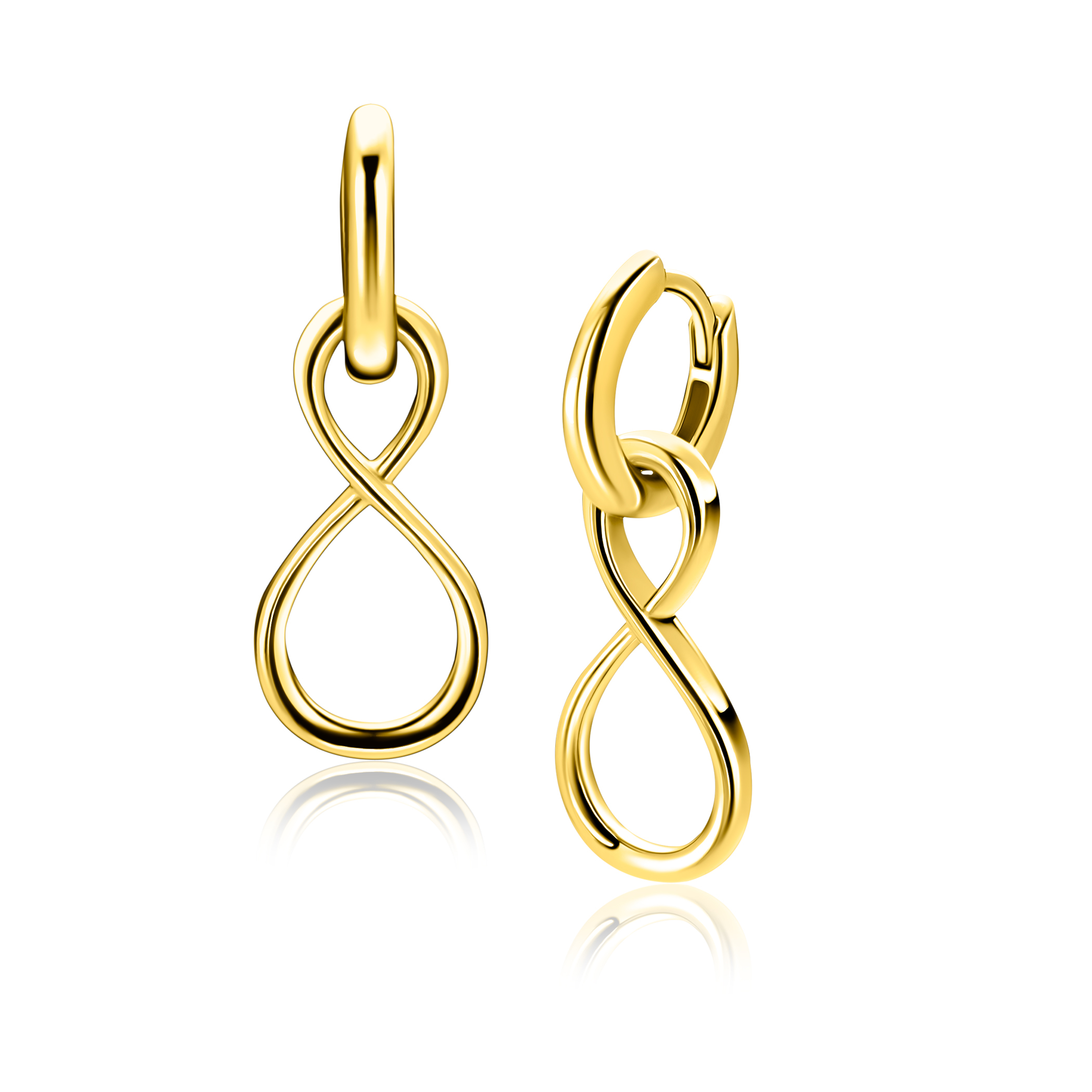 ZINZI zlv. oorbedels geel verguld infinity