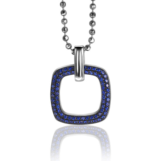 ZINZI Sterling Silver Rectangular Pendant Blue ZIH1159B