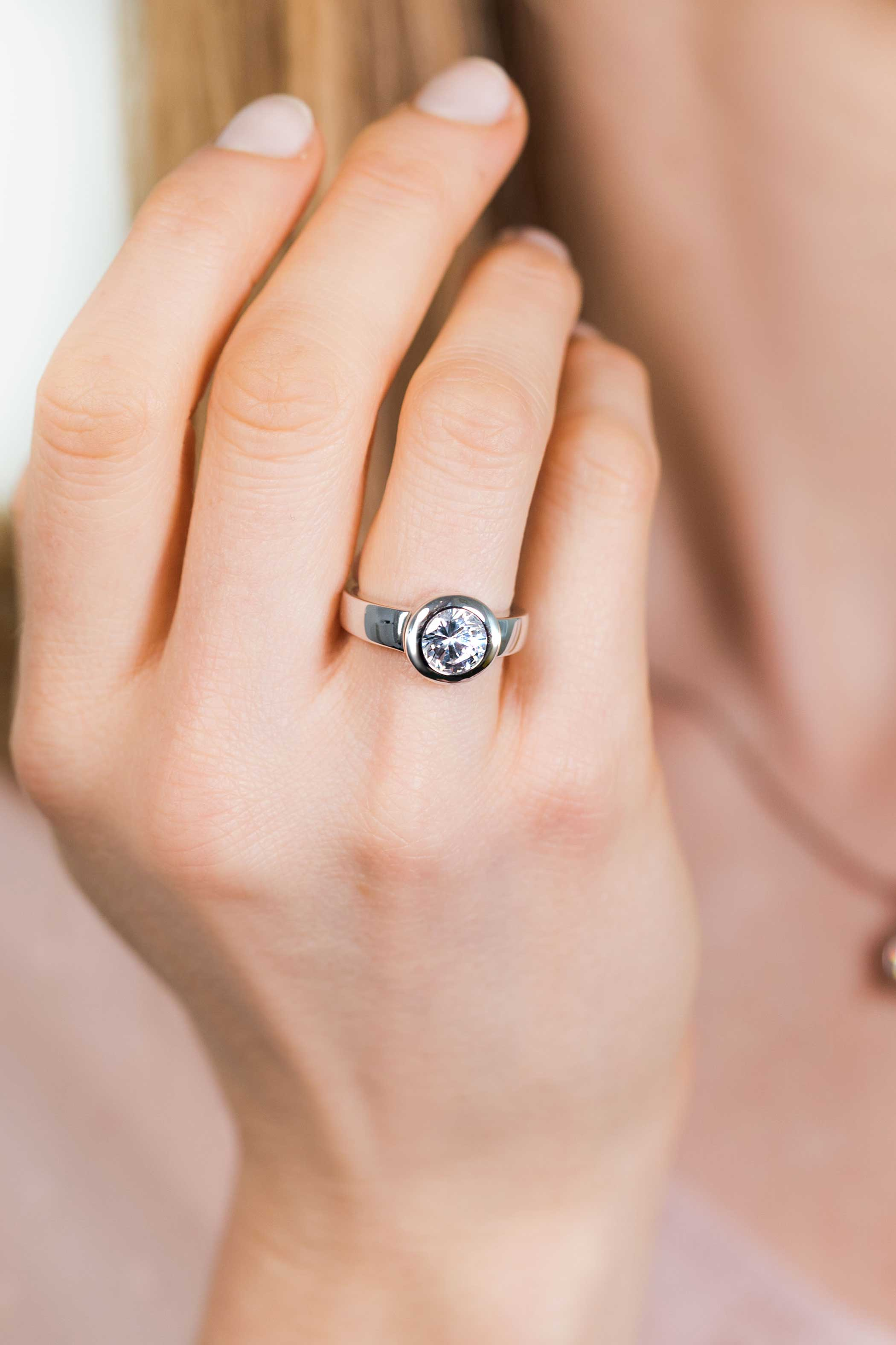 ZINZI Sterling Silver Exchangeable Ring Round ZIR1